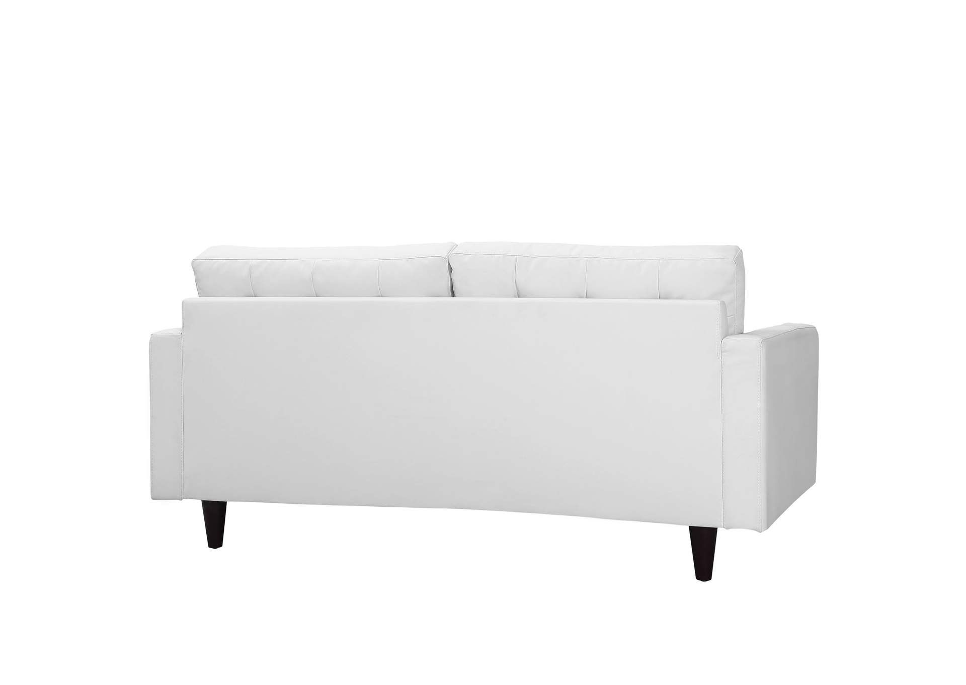 White Empress Bonded Leather Loveseat,Modway