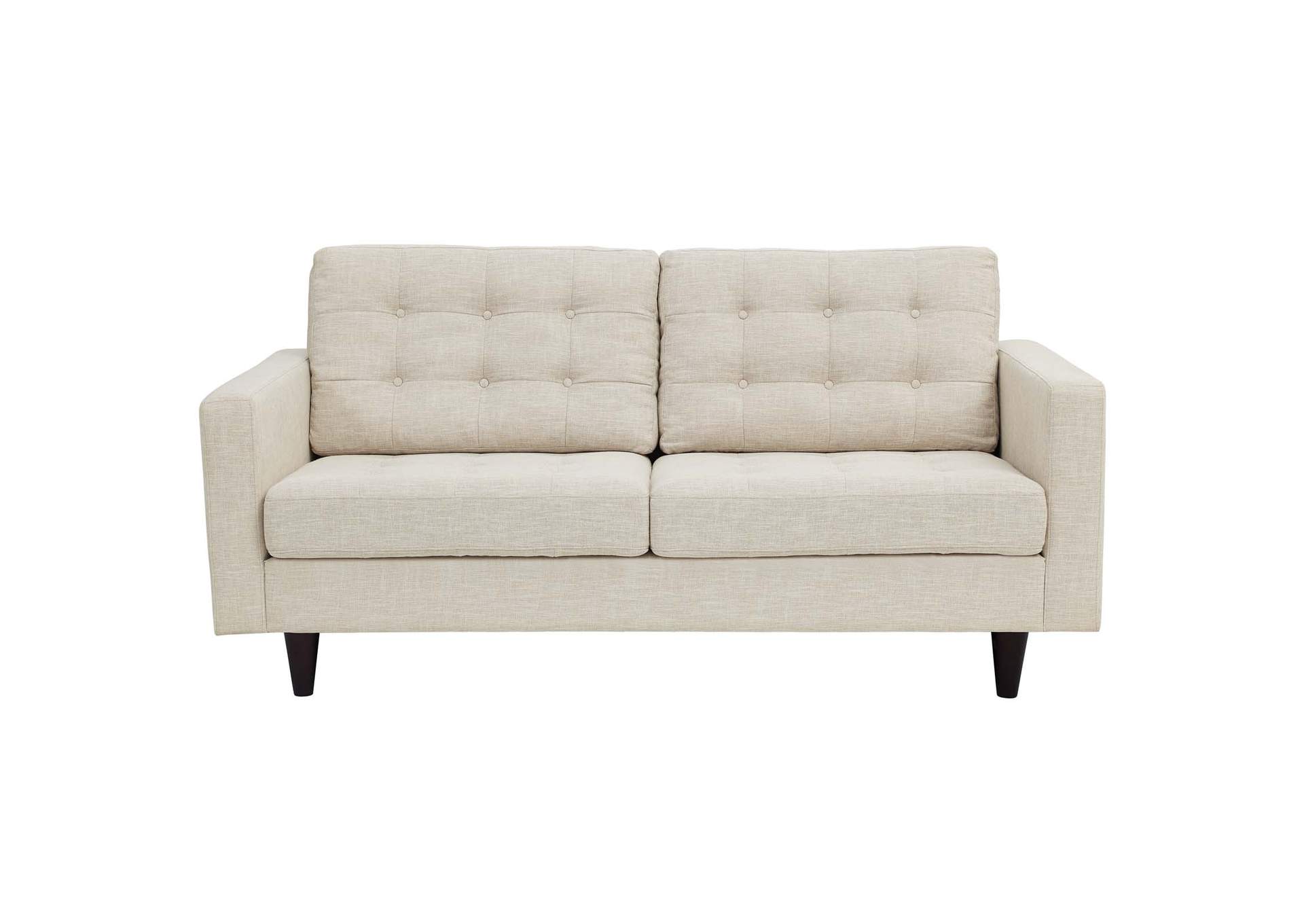 Beige Empress Upholstered Fabric Loveseat,Modway