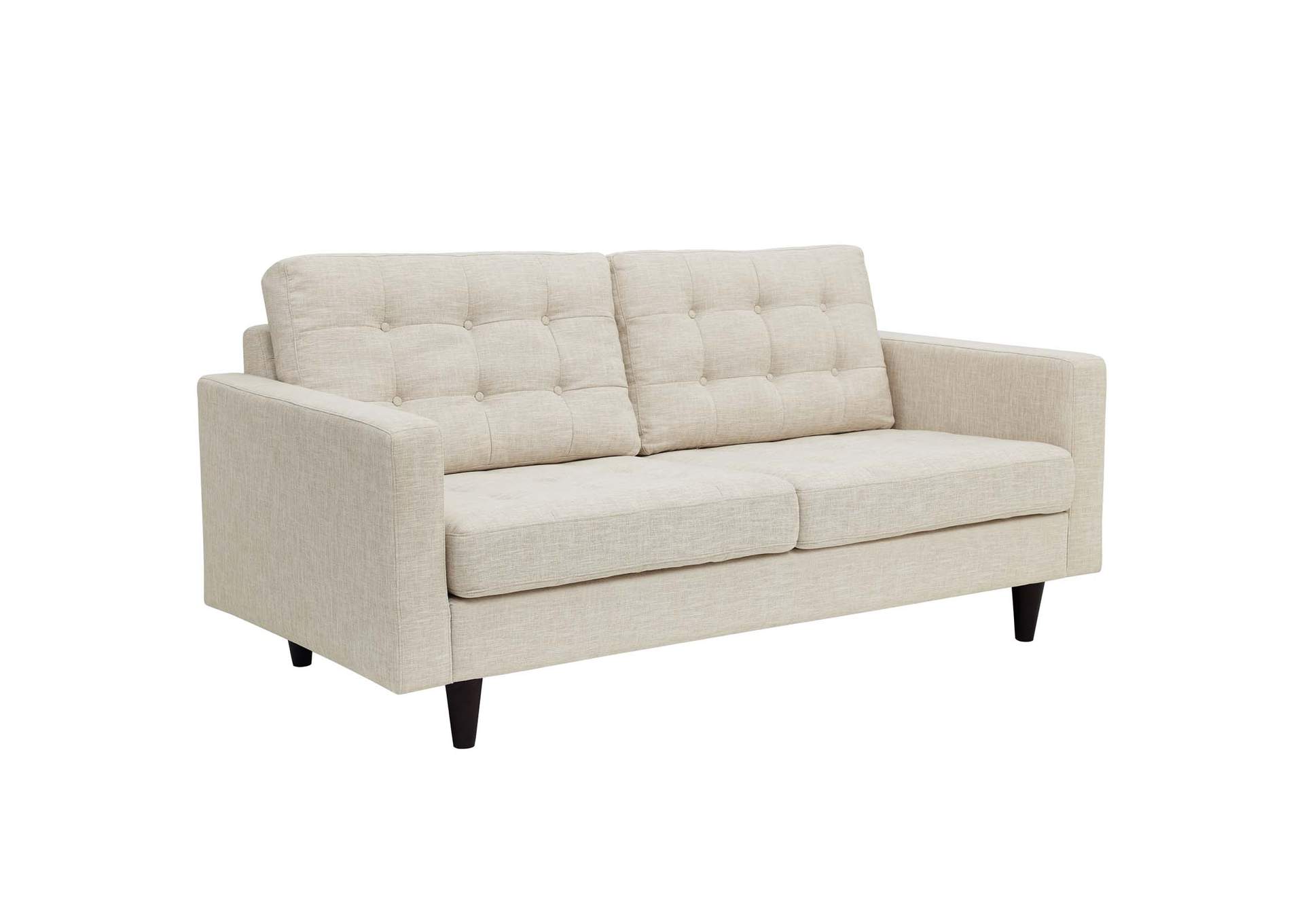 Beige Empress Upholstered Fabric Loveseat,Modway