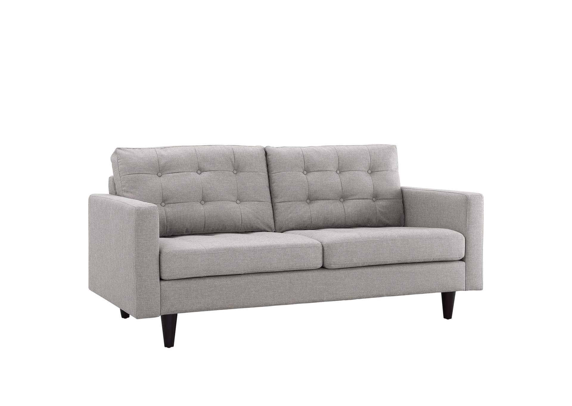 Light Gray Empress Upholstered Fabric Loveseat,Modway