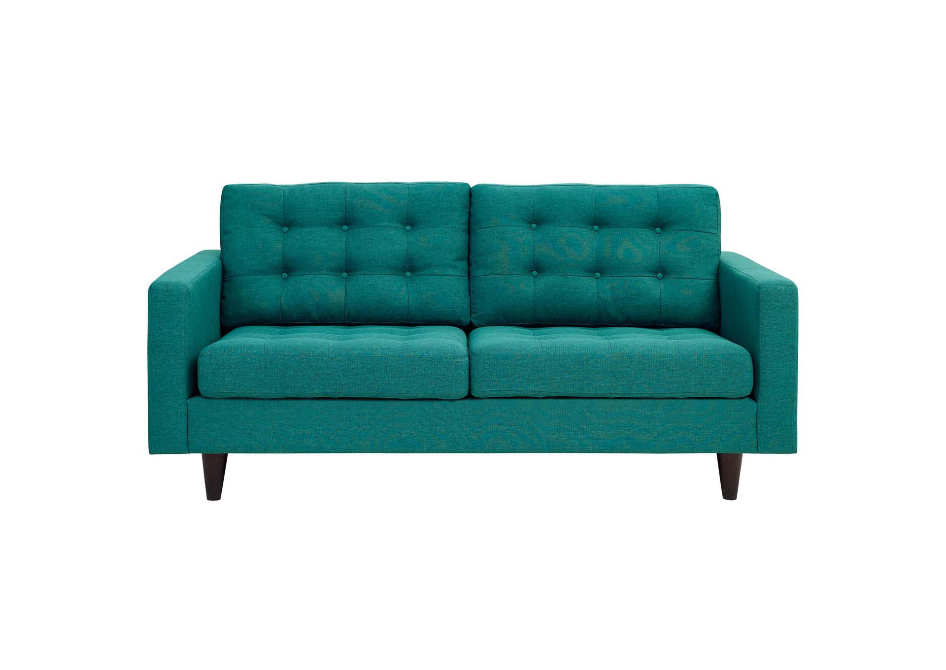 Teal Empress Upholstered Fabric Loveseat,Modway