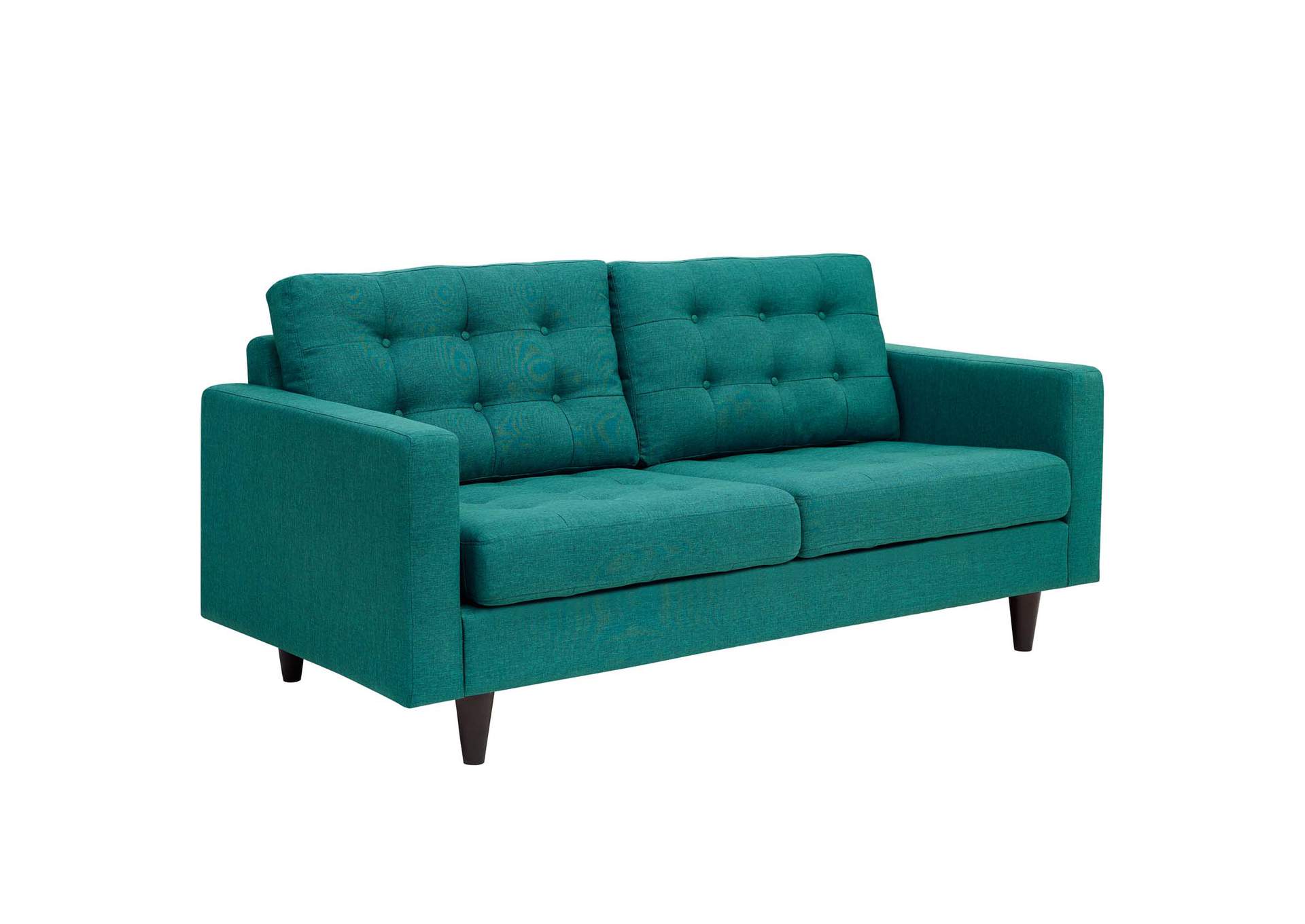 Teal Empress Upholstered Fabric Loveseat,Modway