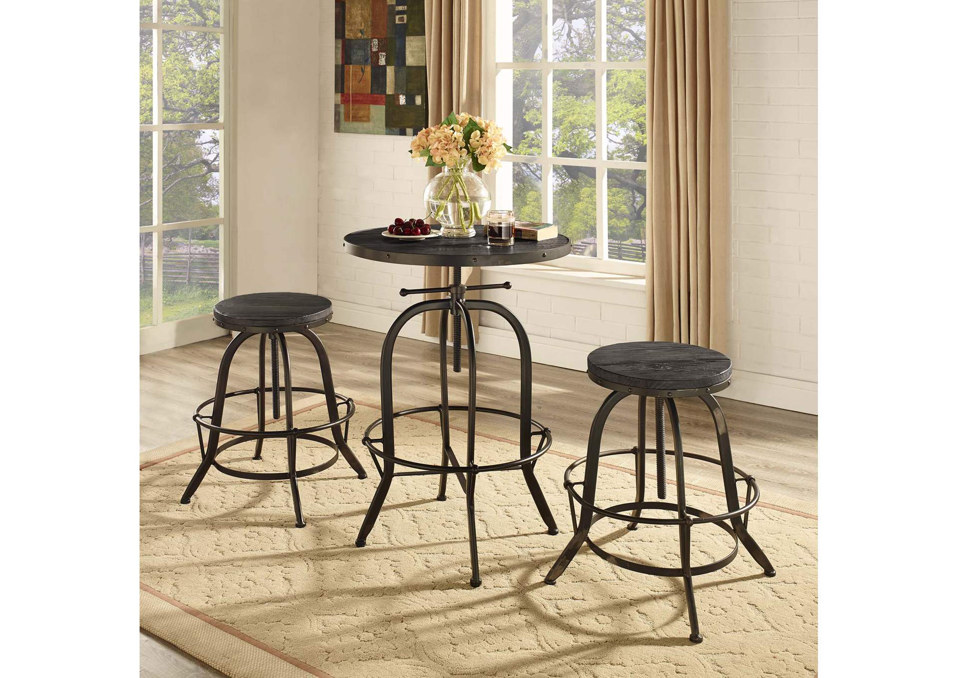 Black Collect Bar Stool [Set of 2],Modway