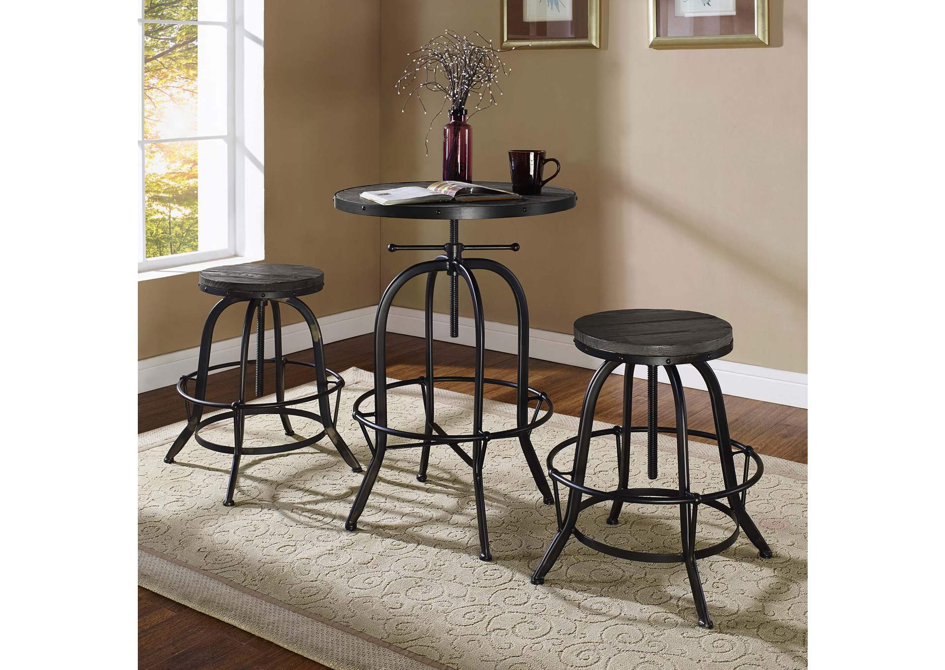 Black Collect Bar Stool [Set of 2],Modway