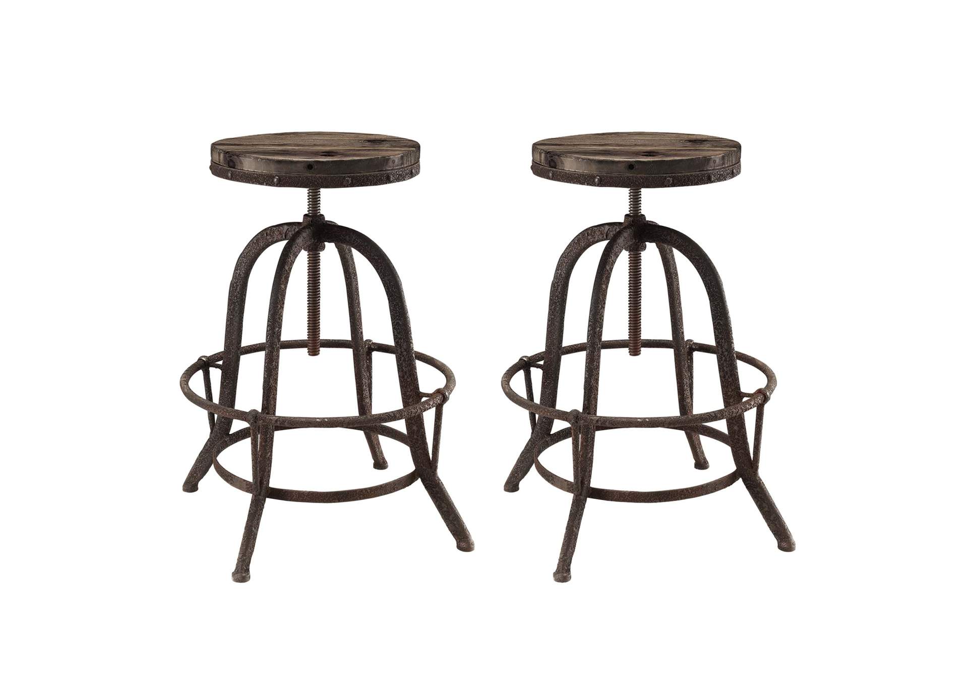 Brown Collect Bar Stool [Set of 2],Modway