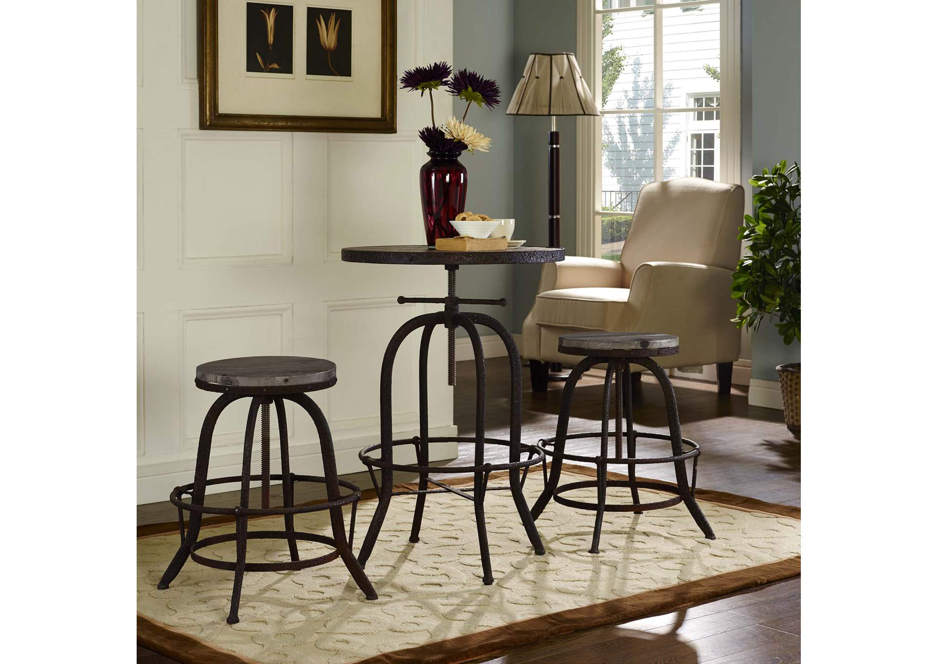 Brown Collect Bar Stool [Set of 2],Modway