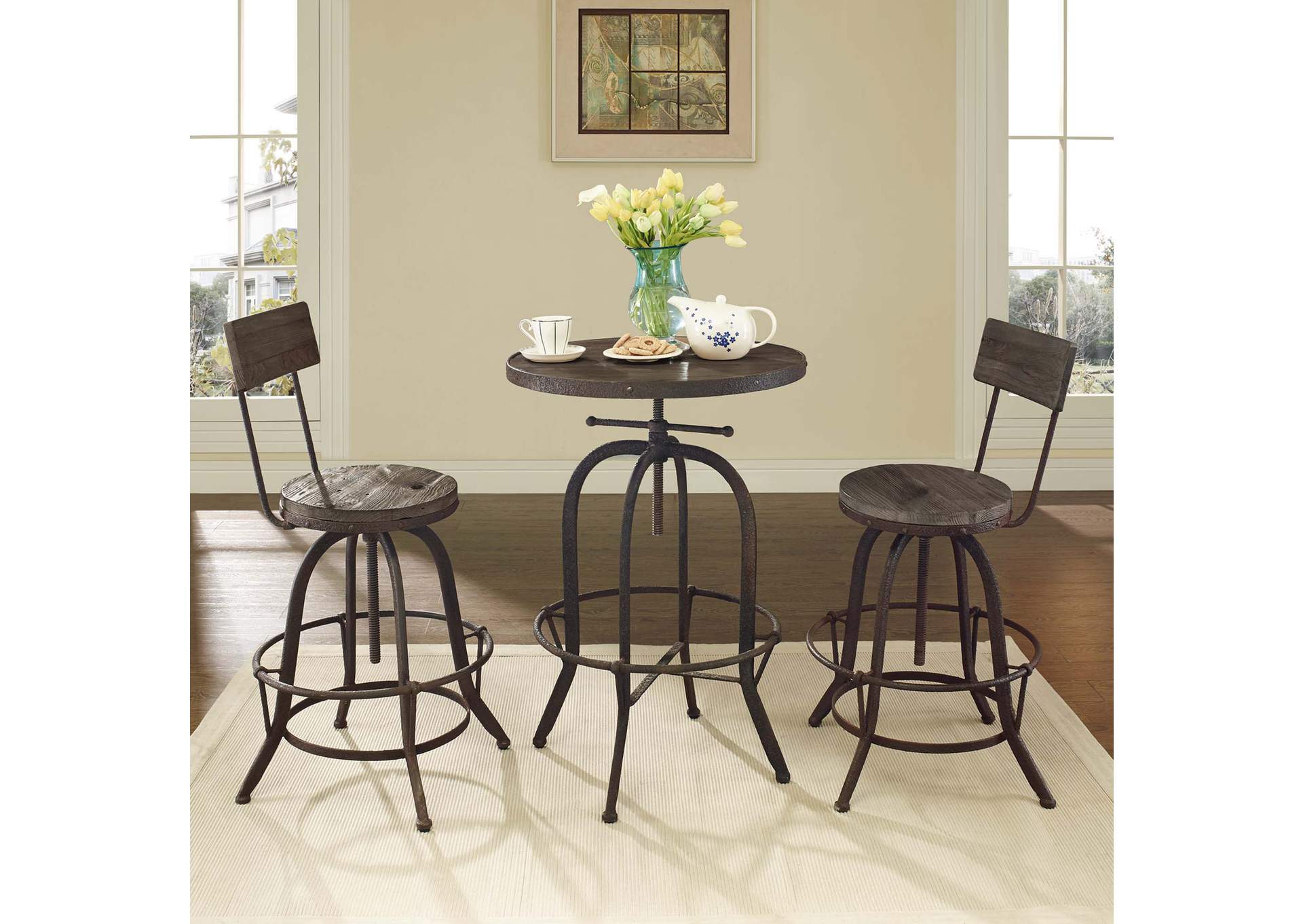 Brown Procure Bar Stool [Set of 2],Modway