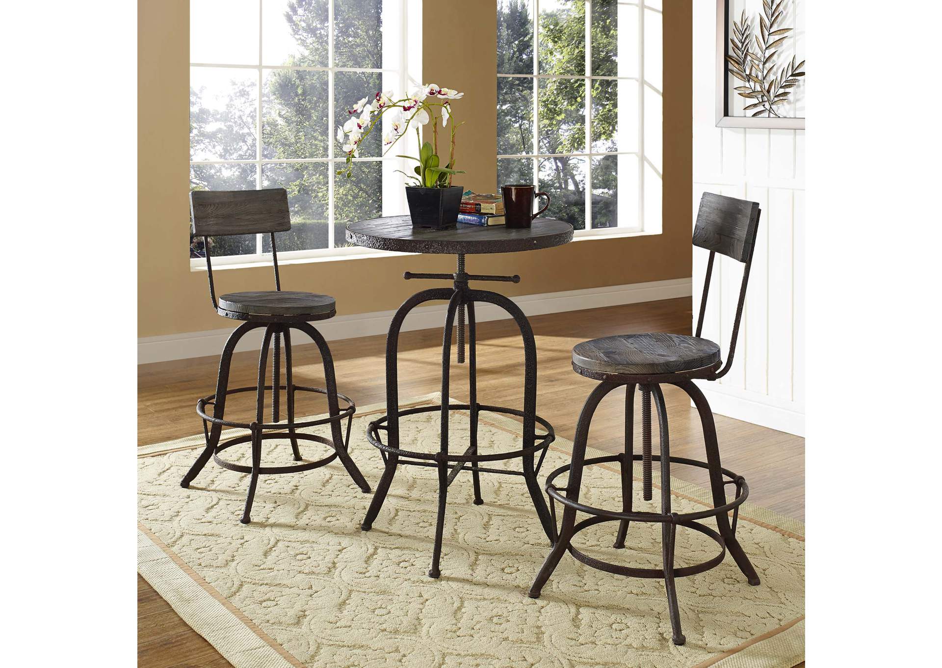 Brown Procure Bar Stool [Set of 2],Modway