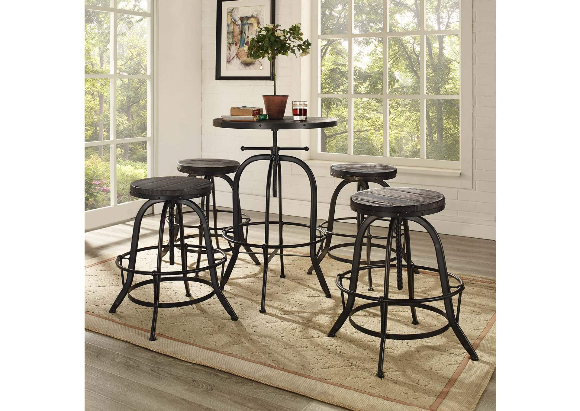 Black Collect Bar Stool [Set of 4],Modway