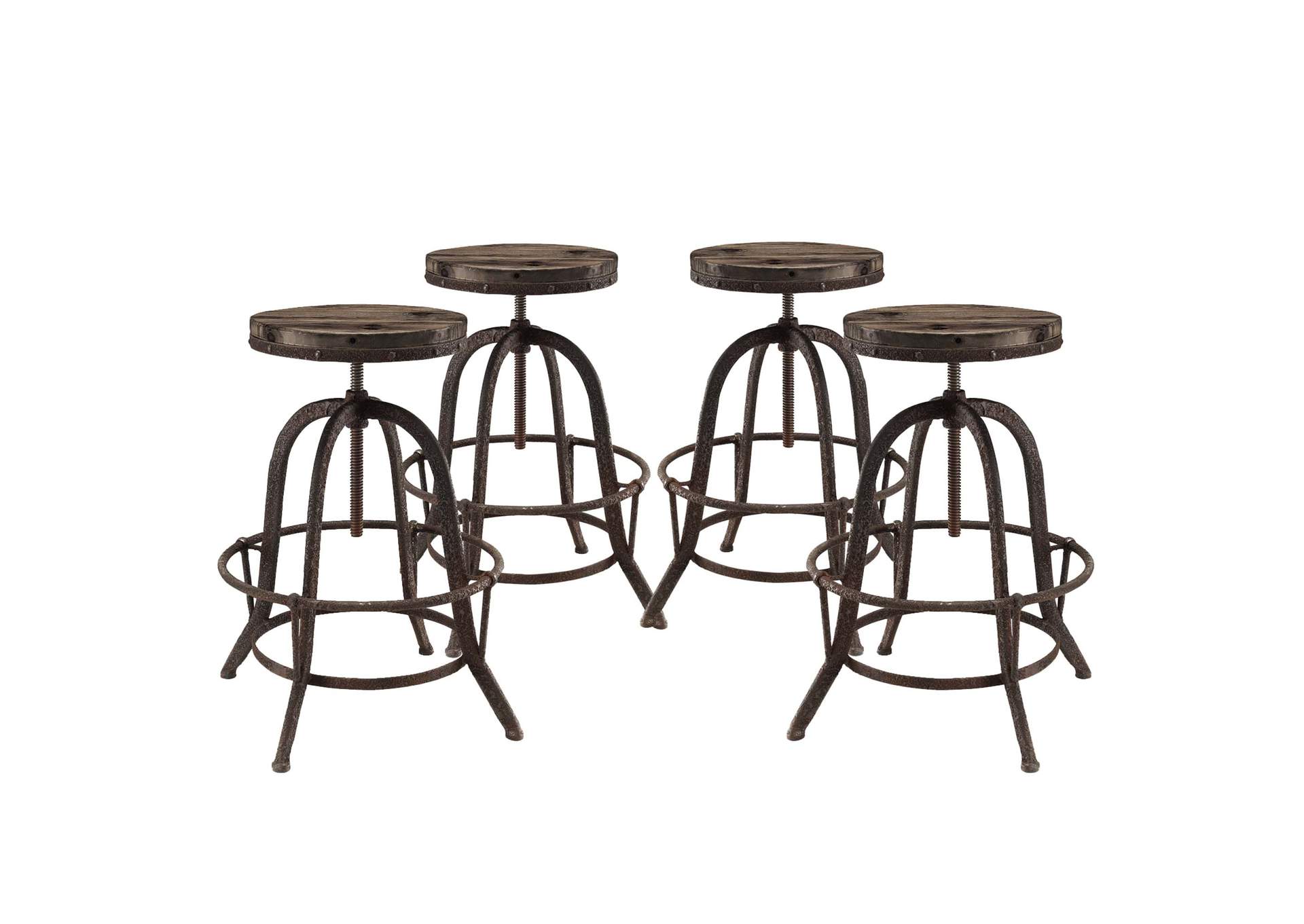 Brown Collect Bar Stool [Set of 4],Modway