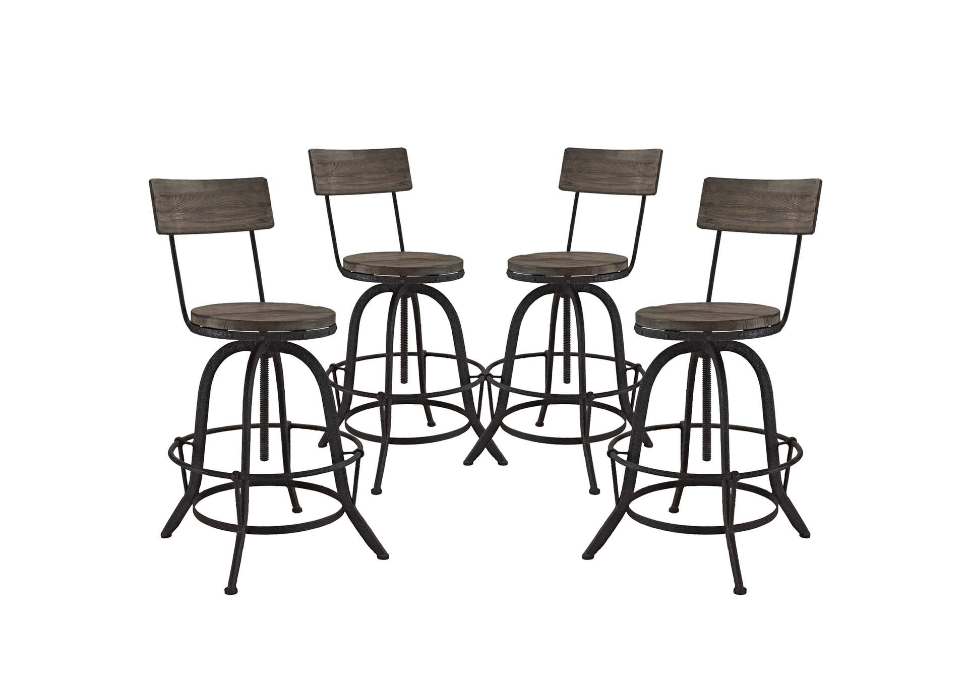 Brown Procure Bar Stool [Set of 4],Modway