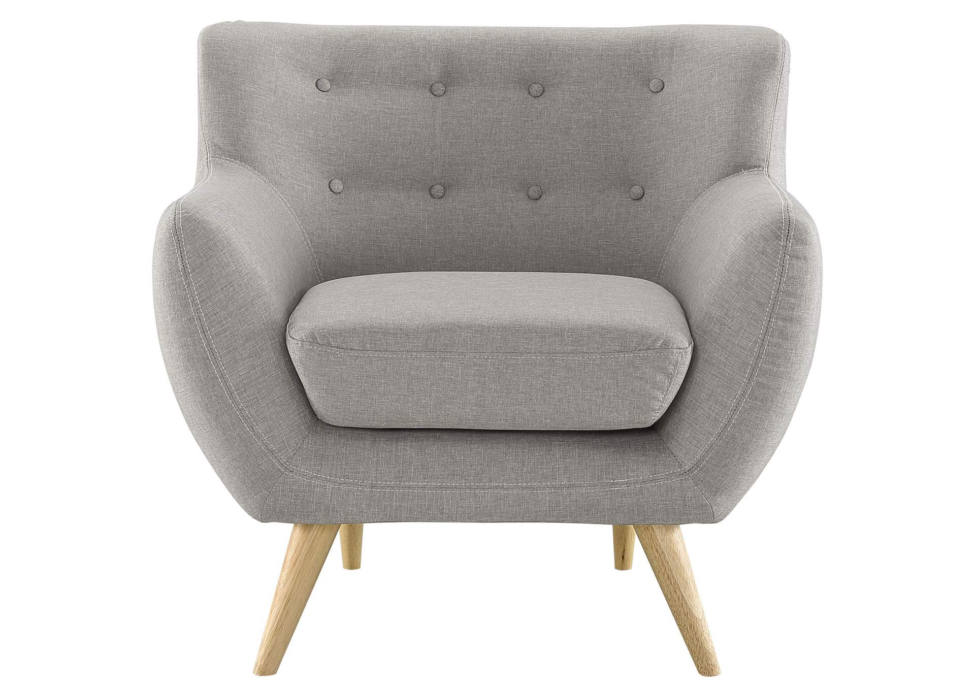 Light Gray Remark Upholstered Fabric Arm Chair,Modway