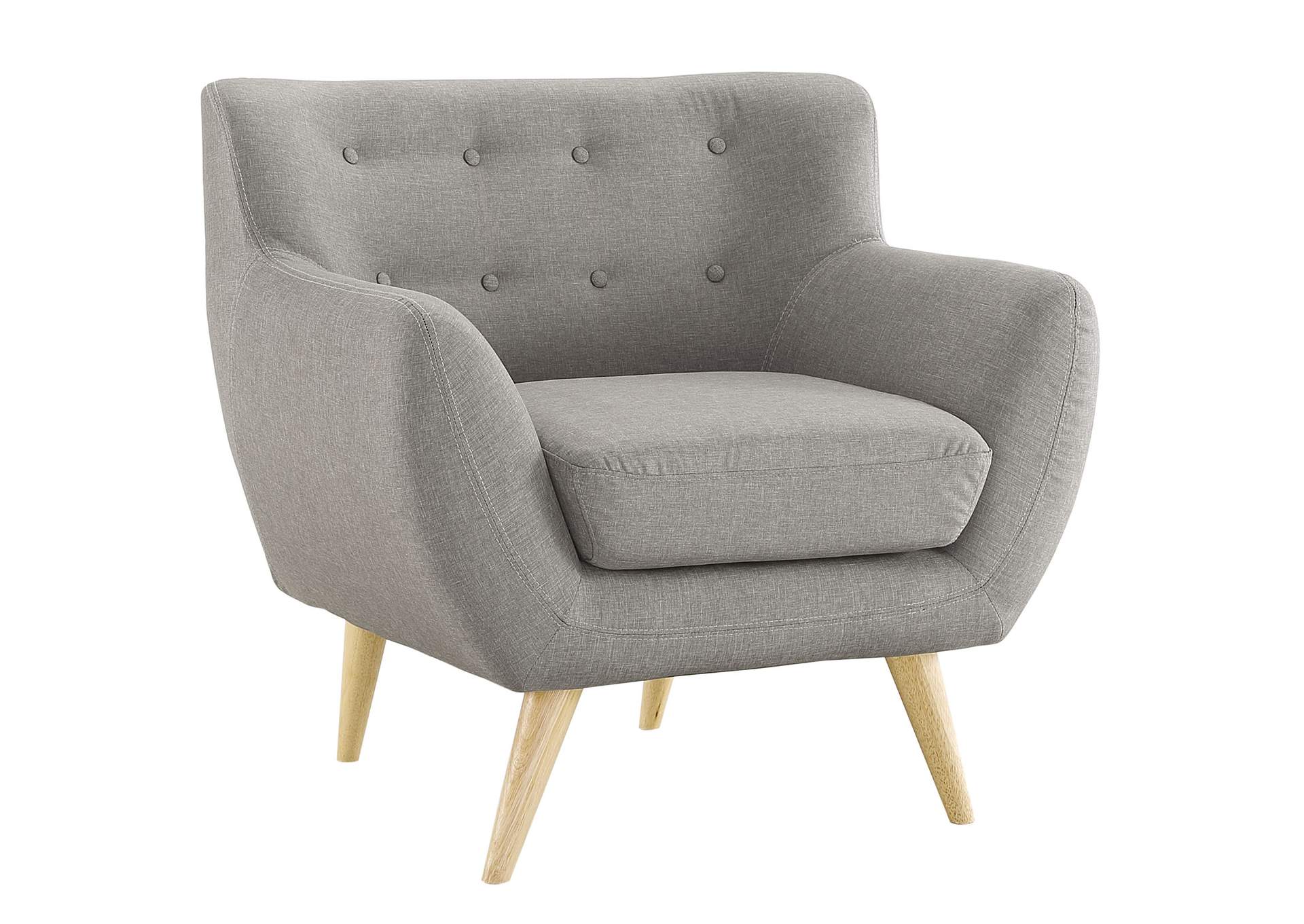 Light Gray Remark Upholstered Fabric Arm Chair,Modway