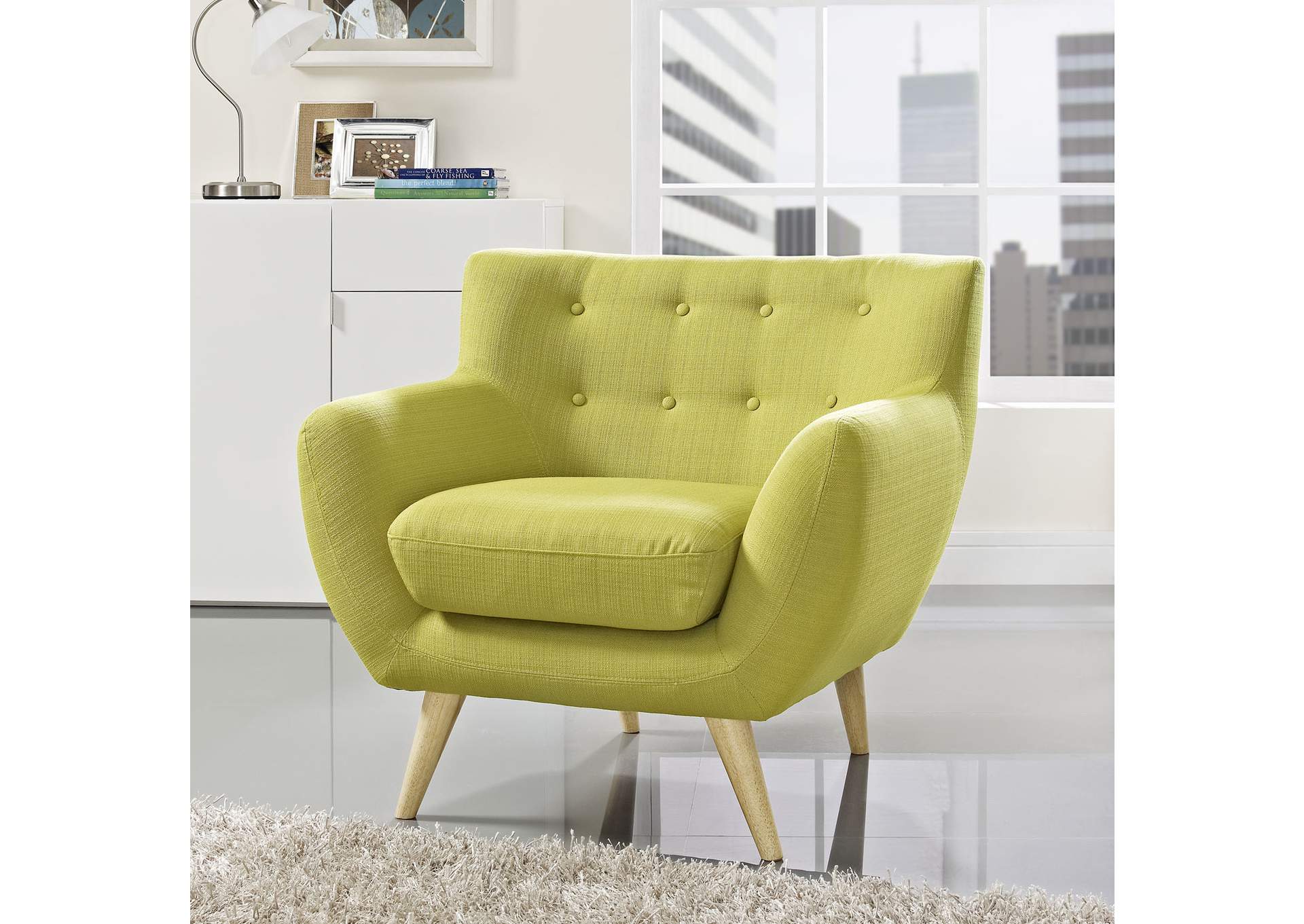 Wheatgrass Remark Upholstered Fabric Arm Chair,Modway