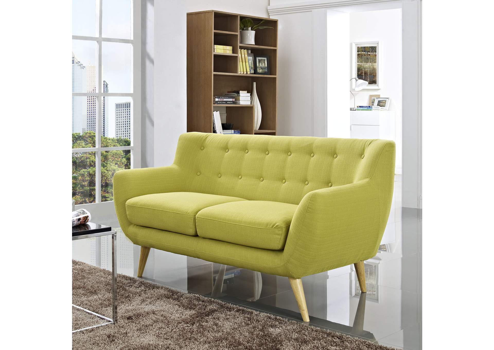 Wheatgrass Remark Upholstered Fabric Loveseat,Modway