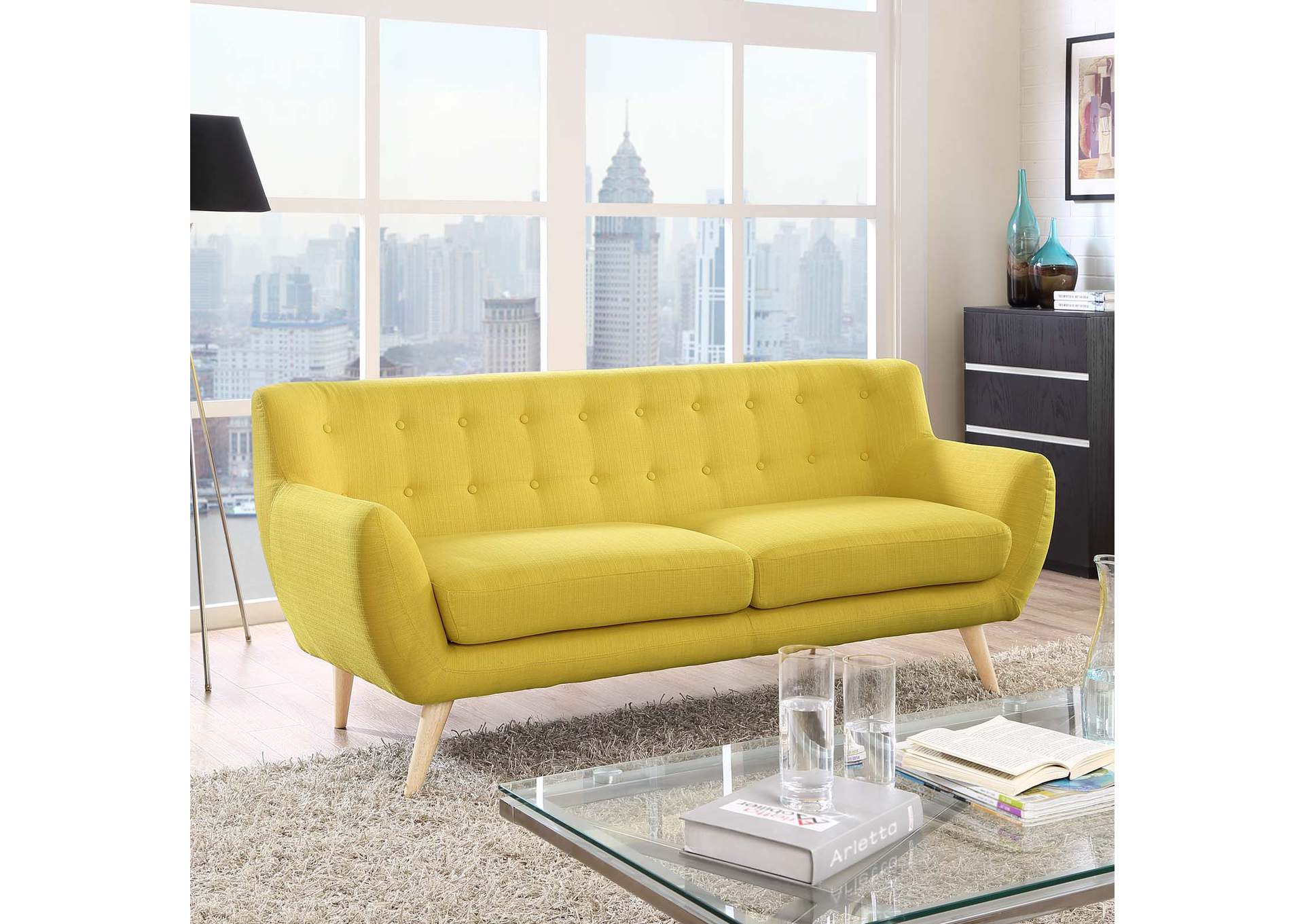 Sunny Remark Upholstered Fabric Sofa,Modway