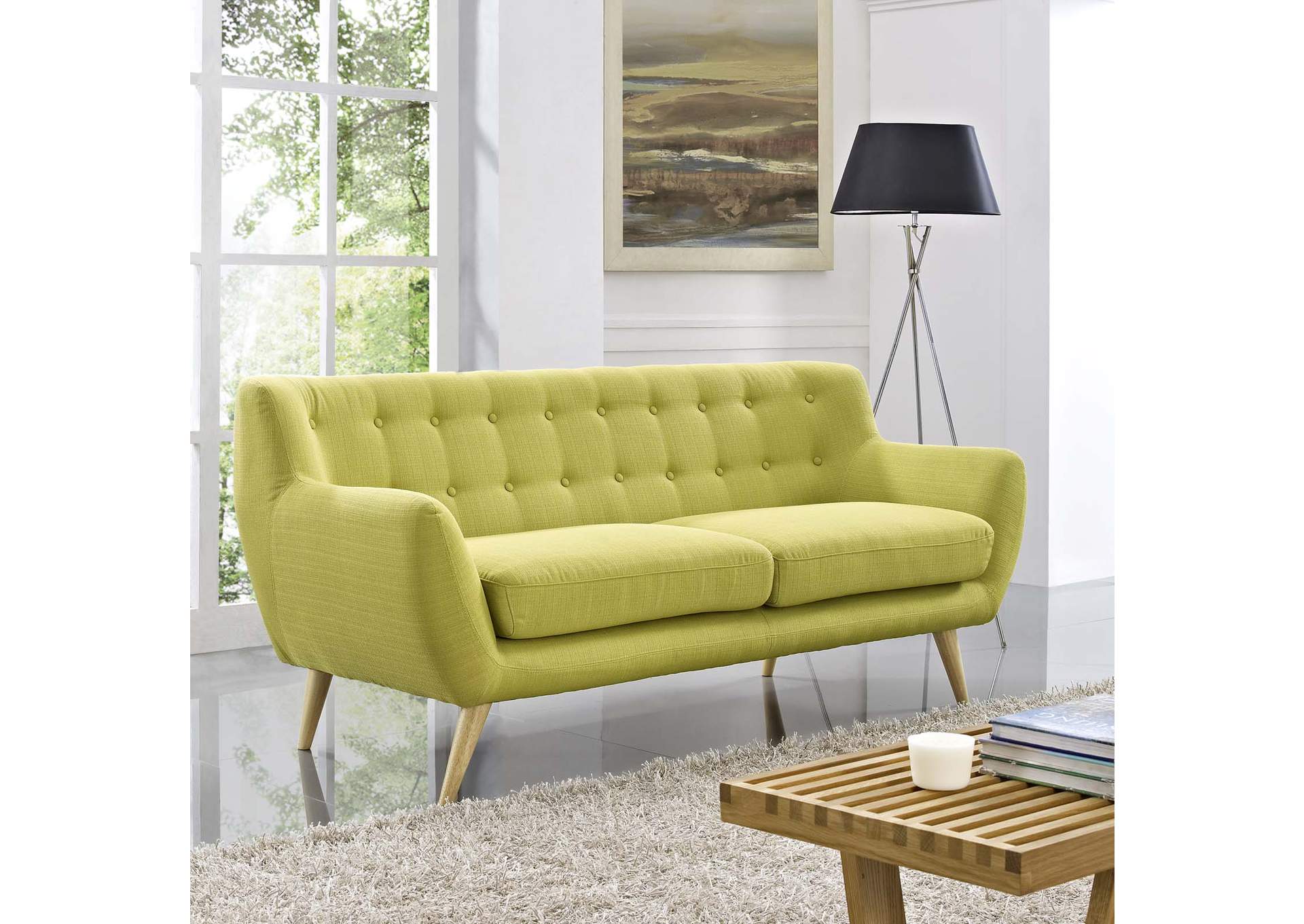 Wheatgrass Remark Upholstered Fabric Sofa,Modway