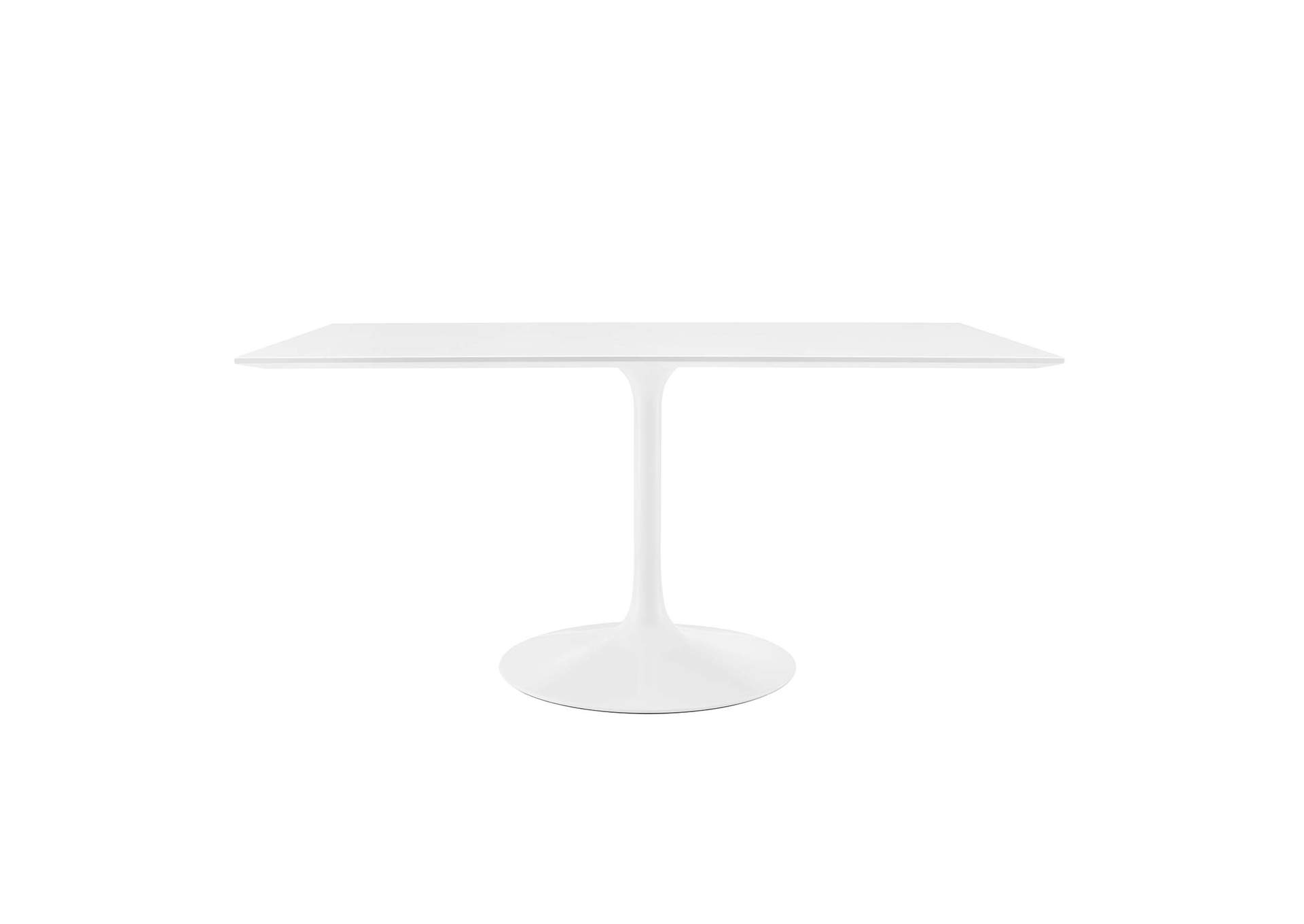 White Lippa 60" Rectangle Wood Dining Table,Modway