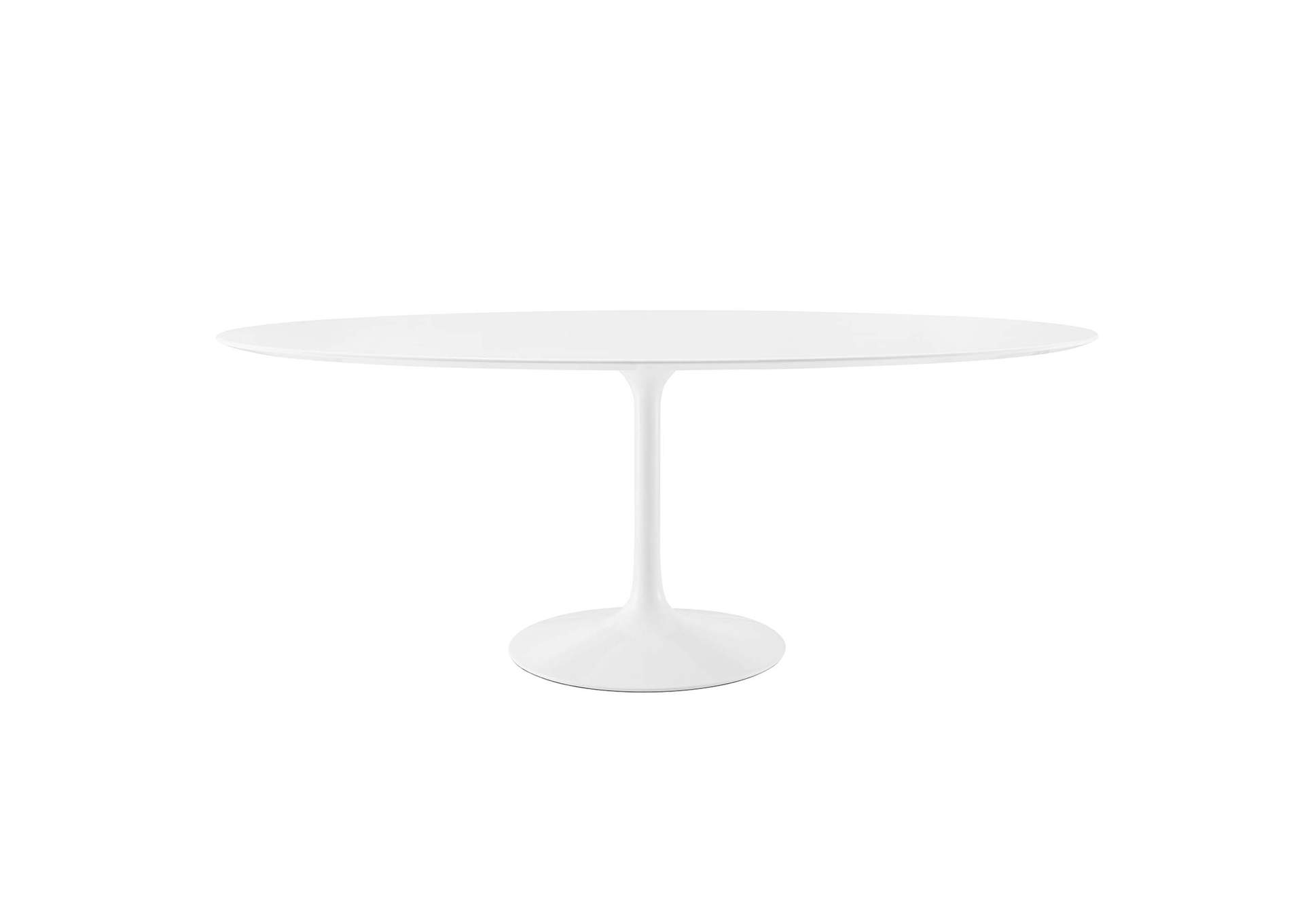 White Lippa 78" Oval Wood Top Dining Table,Modway