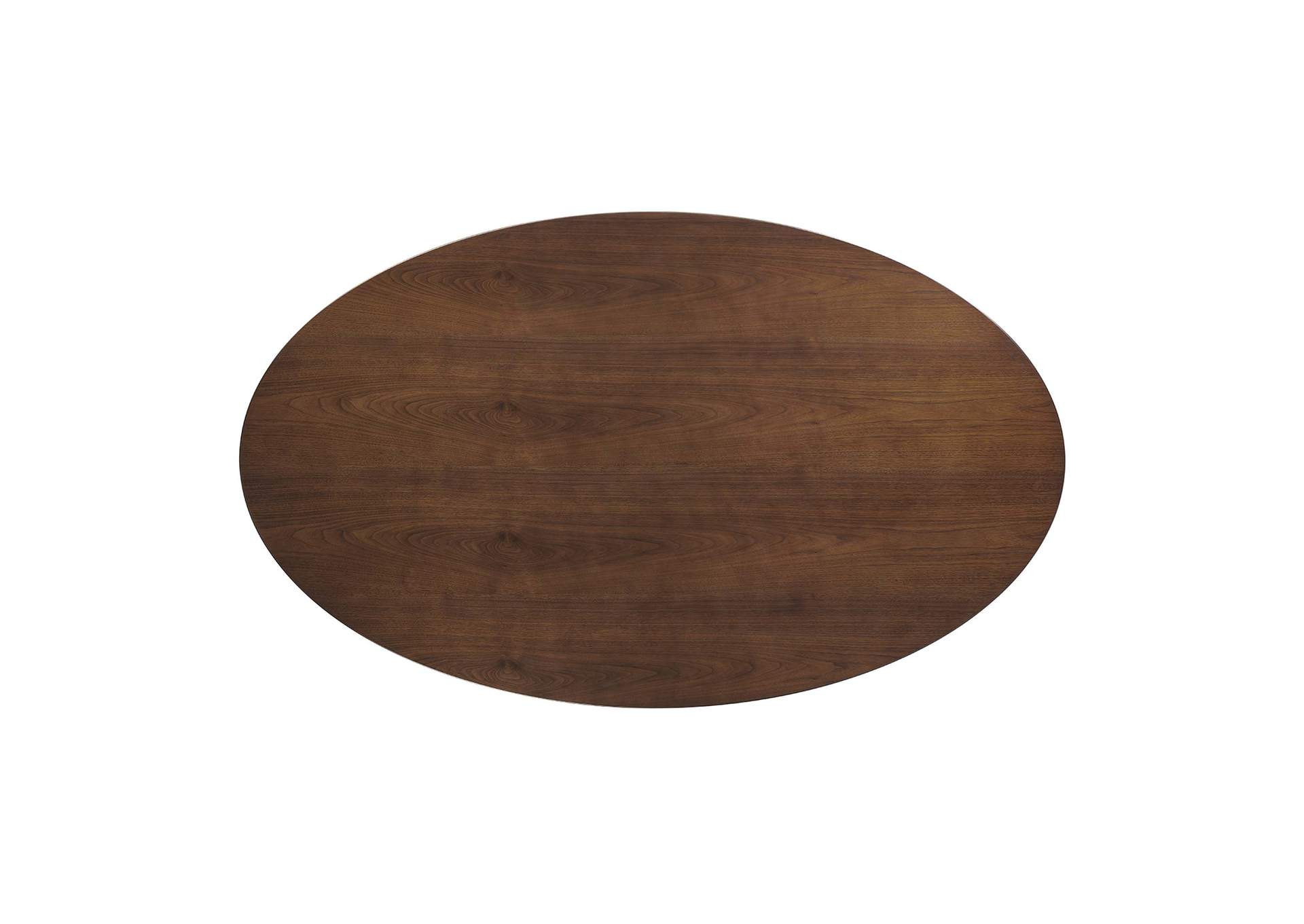 Walnut Lippa 78" Oval Wood Dining Table,Modway