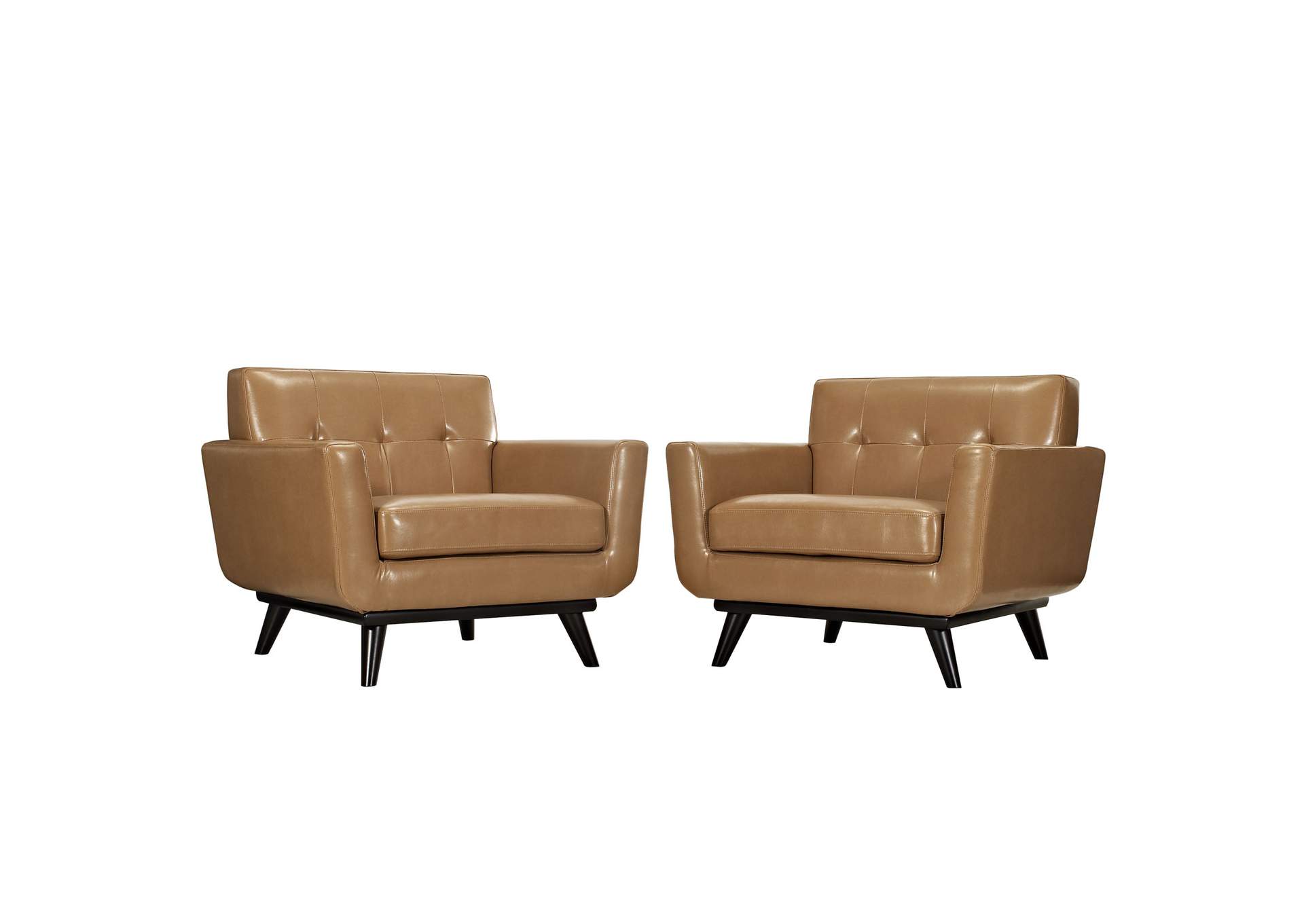 Tan Engage Leather Sofa Set,Modway