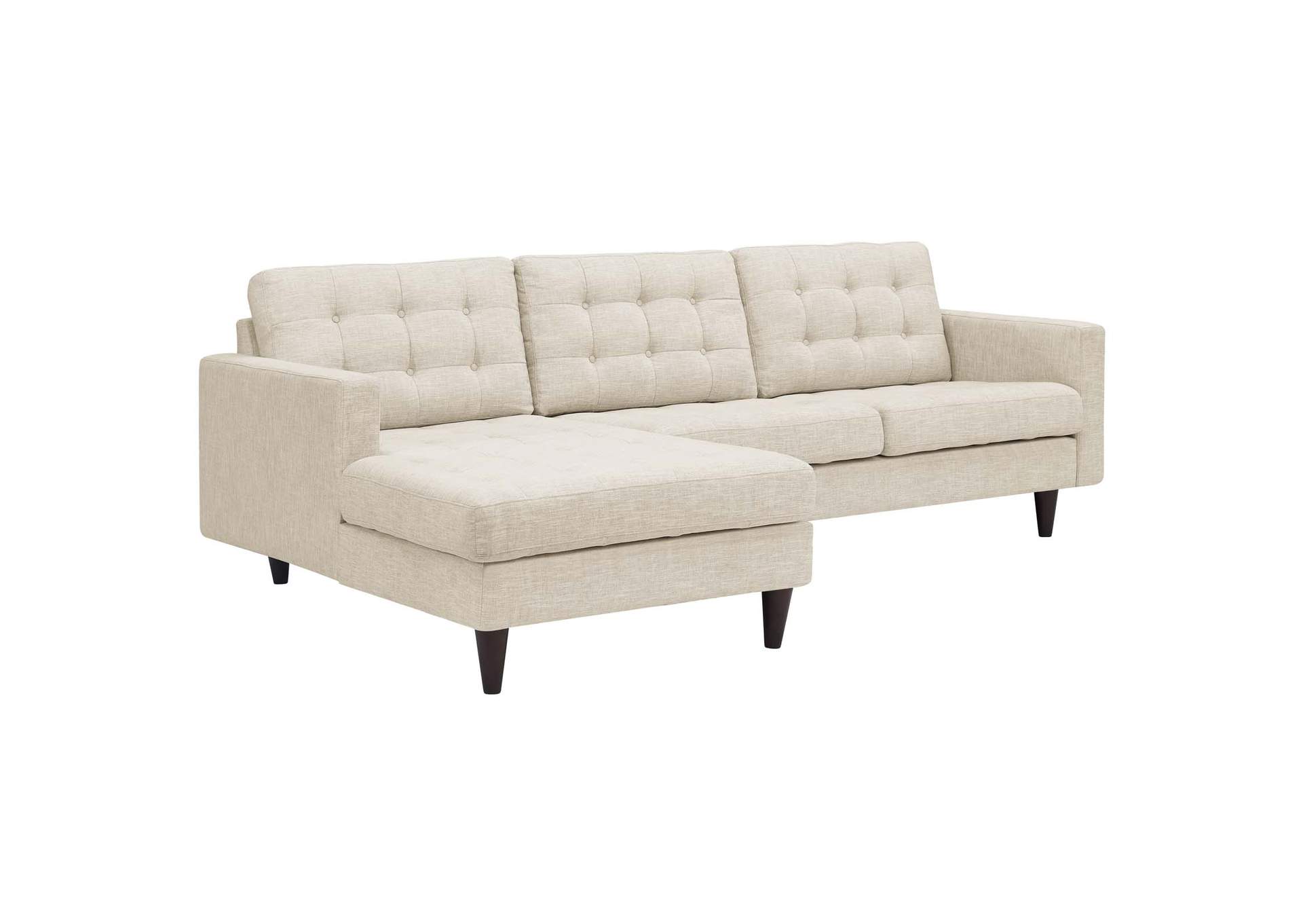 Beige Empress Left-Facing Upholstered Fabric Sectional Sofa,Modway