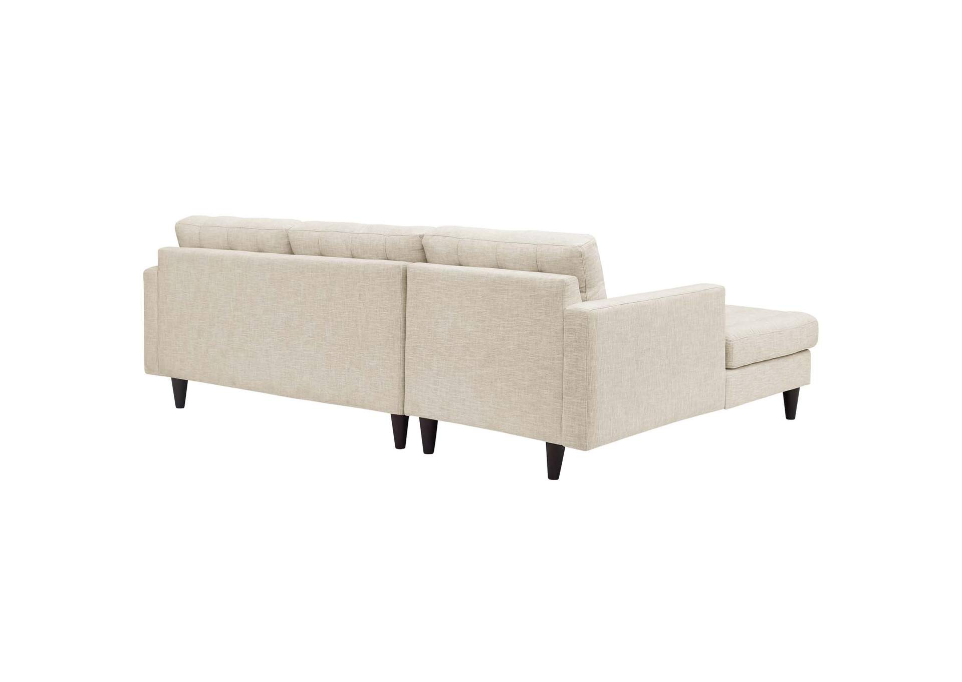 Beige Empress Left-Facing Upholstered Fabric Sectional Sofa,Modway