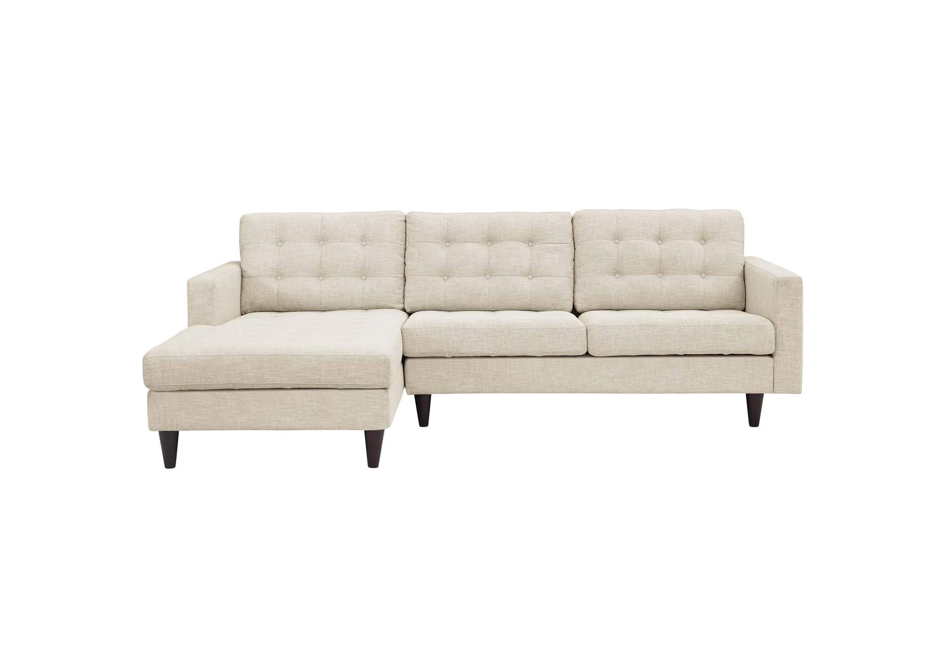 Beige Empress Left-Facing Upholstered Fabric Sectional Sofa,Modway