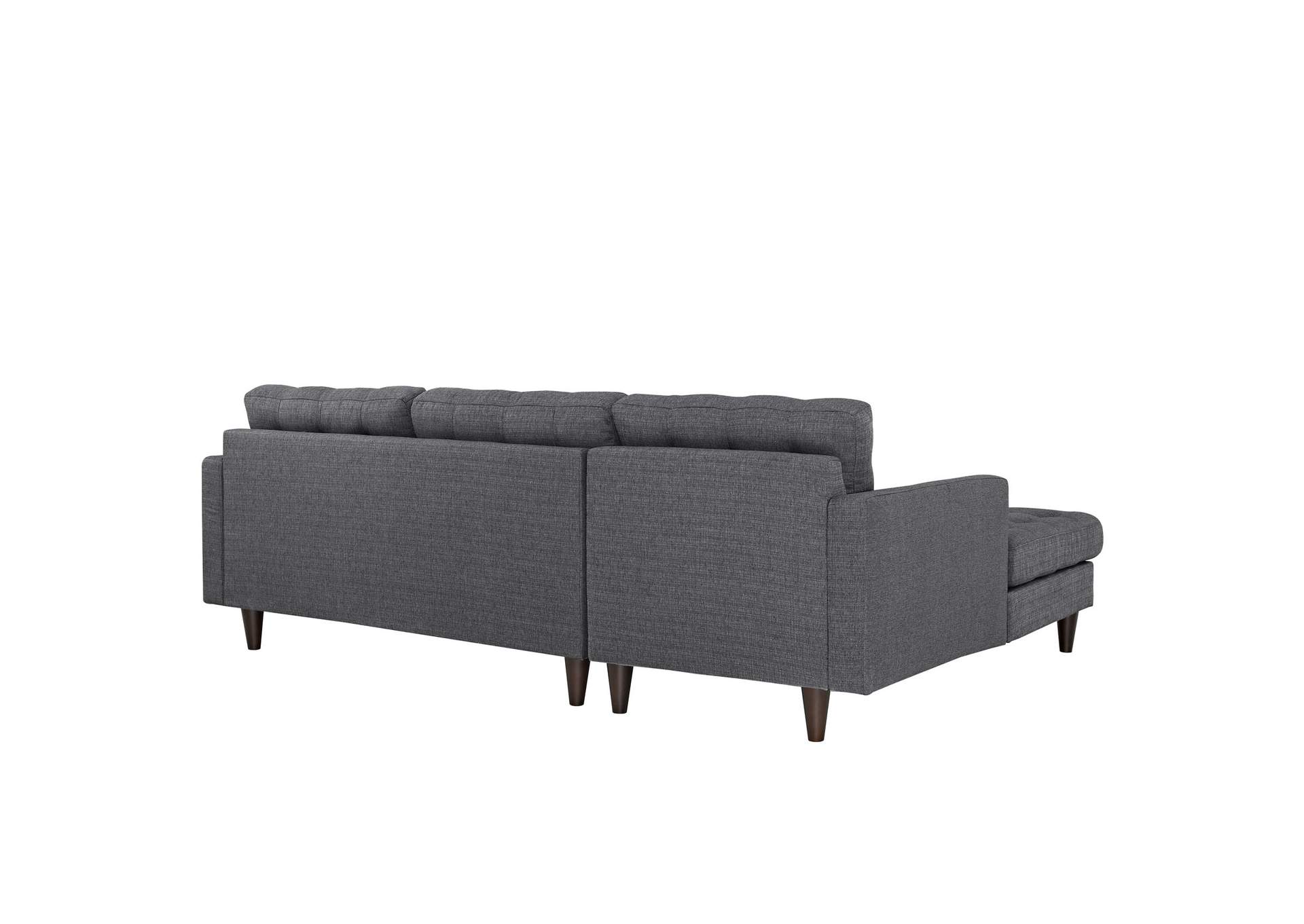 Gray Empress Left-Facing Upholstered Fabric Sectional Sofa,Modway