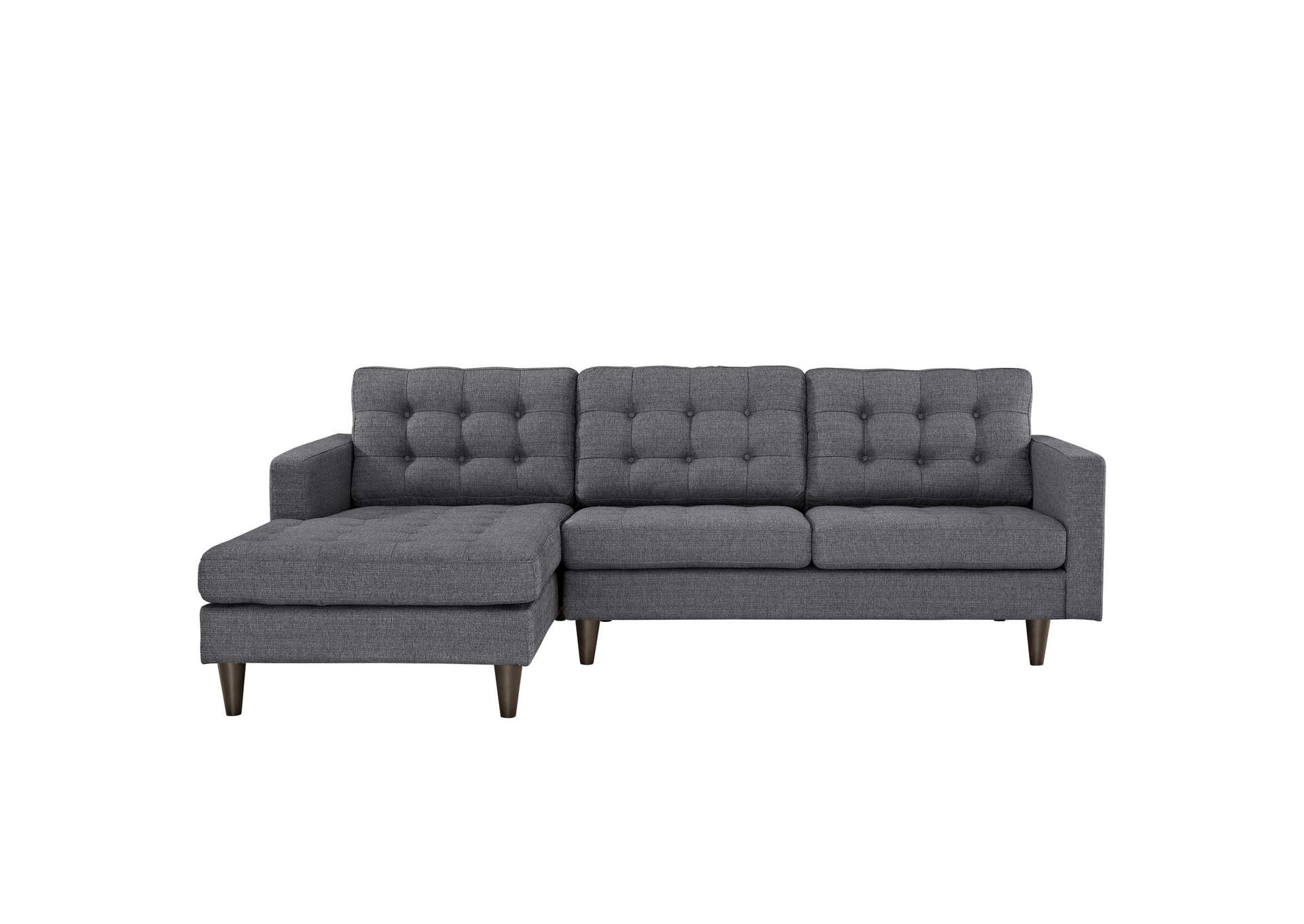 Gray Empress Left-Facing Upholstered Fabric Sectional Sofa,Modway