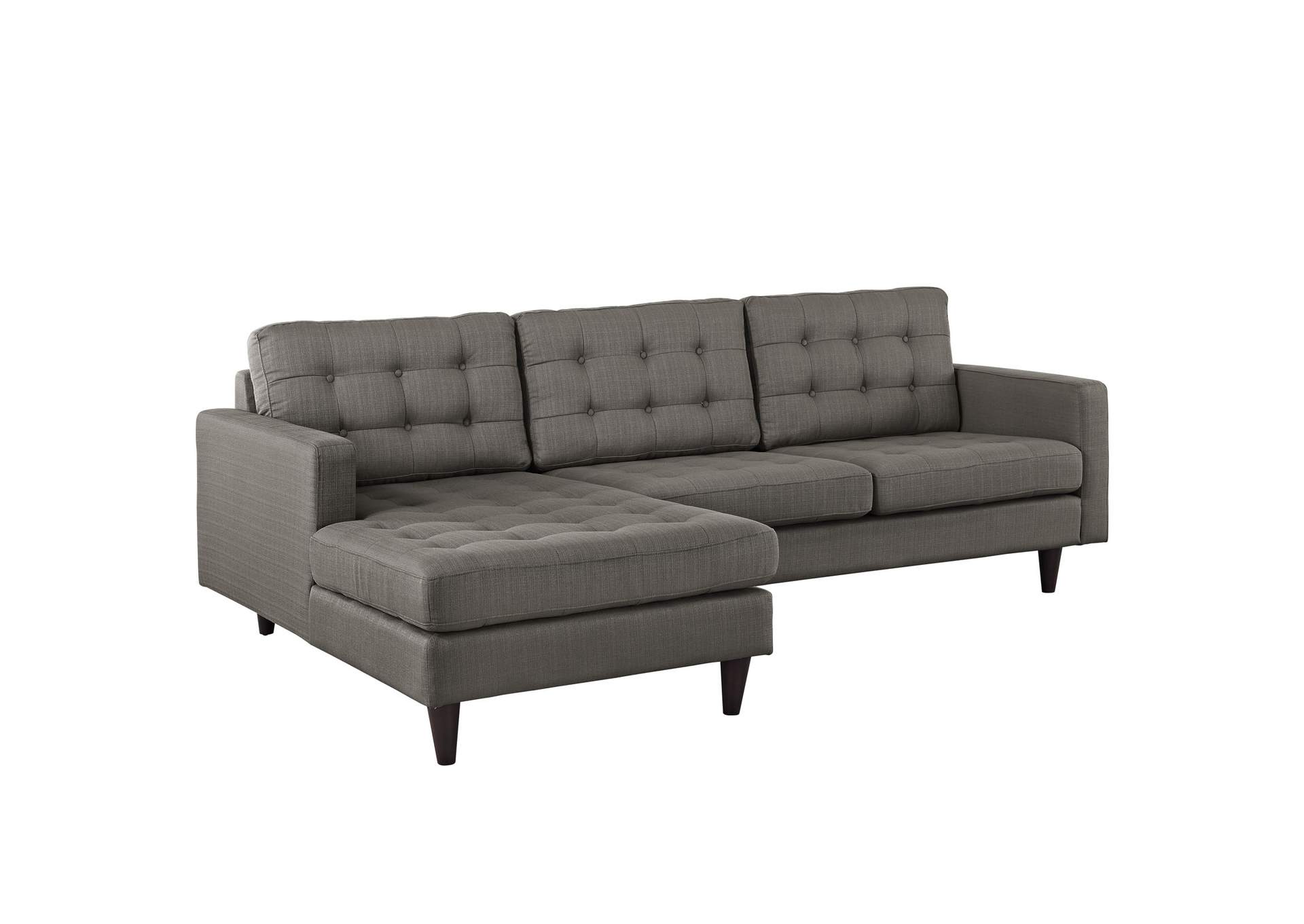 Granite Empress Left-Facing Upholstered Fabric Sectional Sofa,Modway