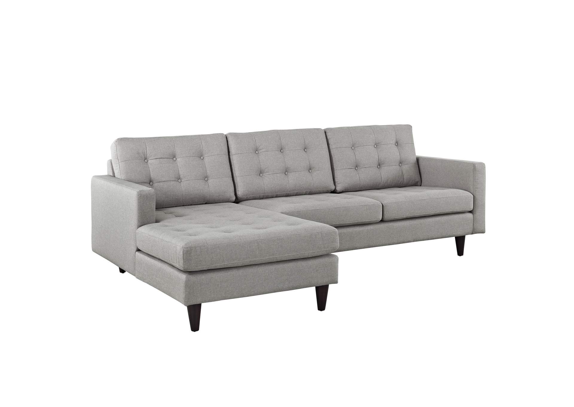 Light Gray Empress Left-Facing Upholstered Fabric Sectional Sofa,Modway