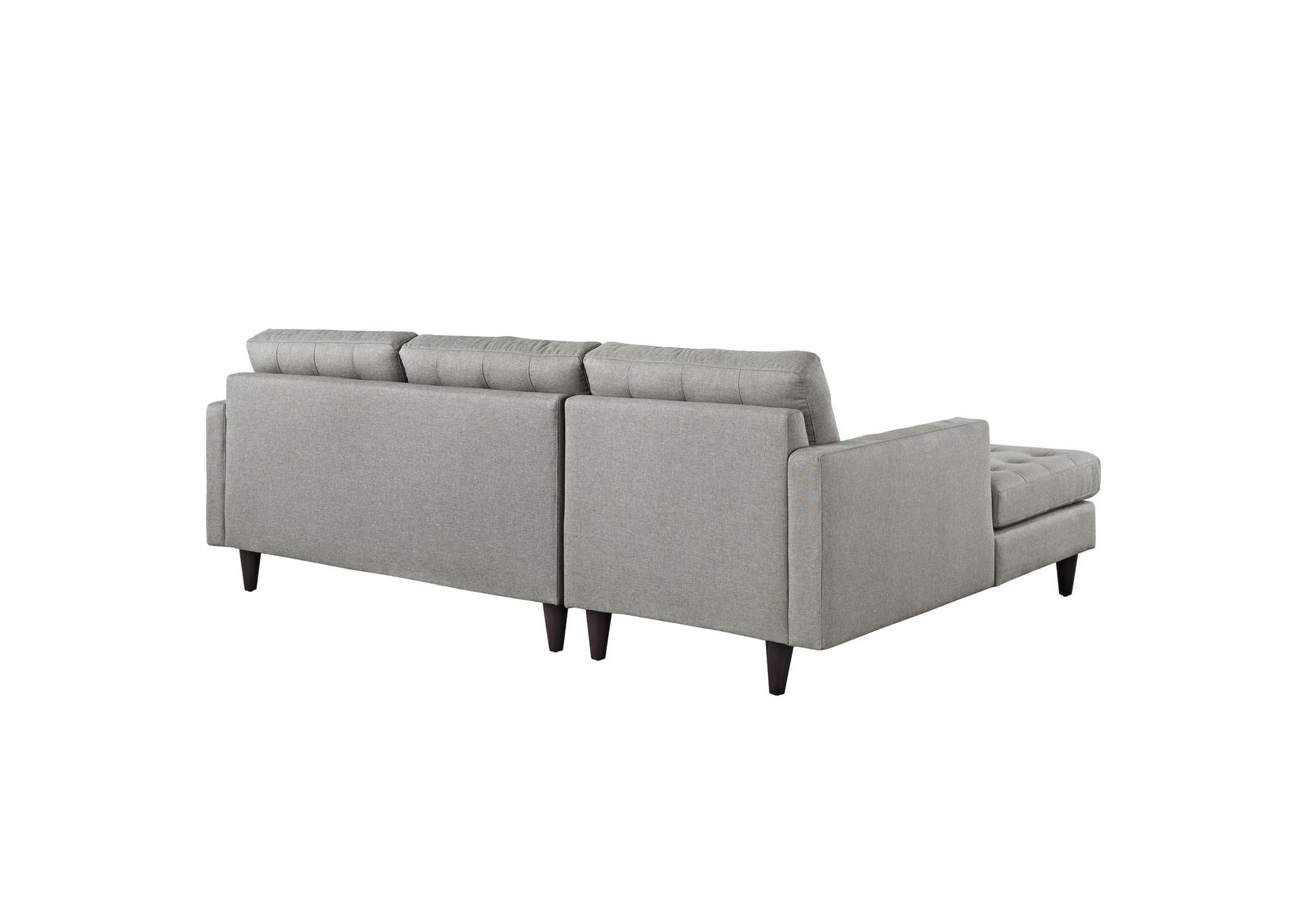 Light Gray Empress Left-Facing Upholstered Fabric Sectional Sofa,Modway