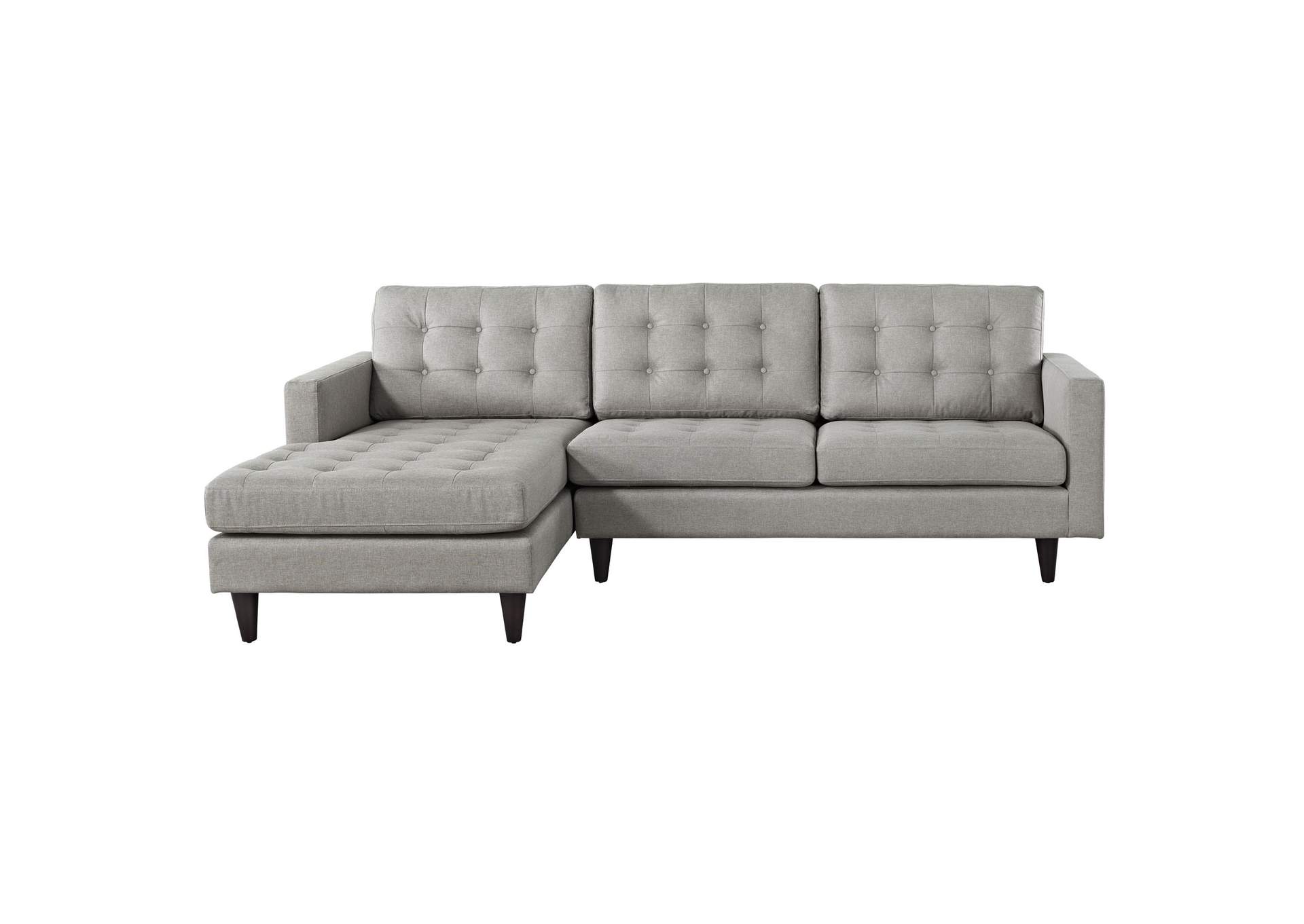 Light Gray Empress Left-Facing Upholstered Fabric Sectional Sofa,Modway