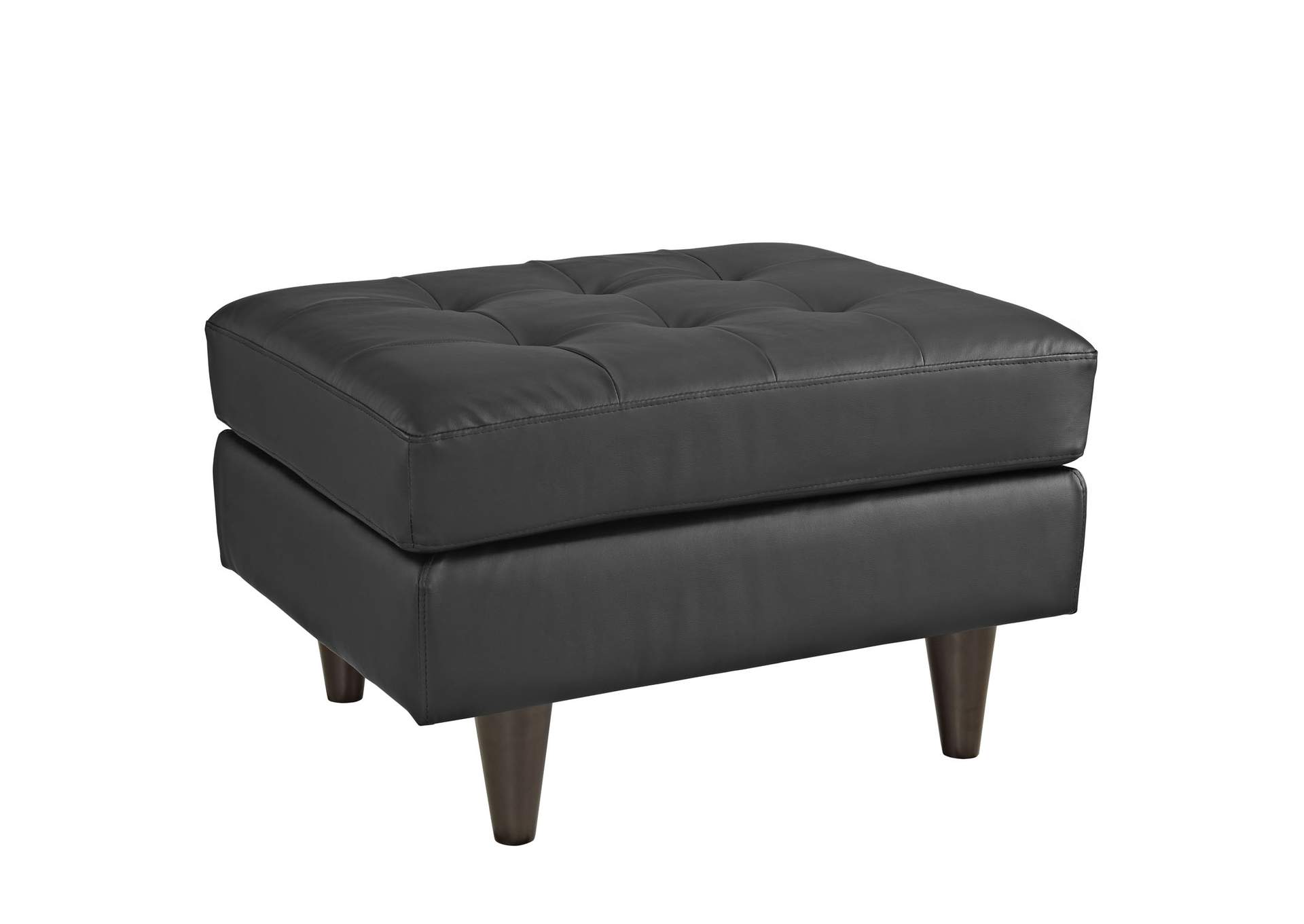 Black Empress Bonded Leather Ottoman,Modway