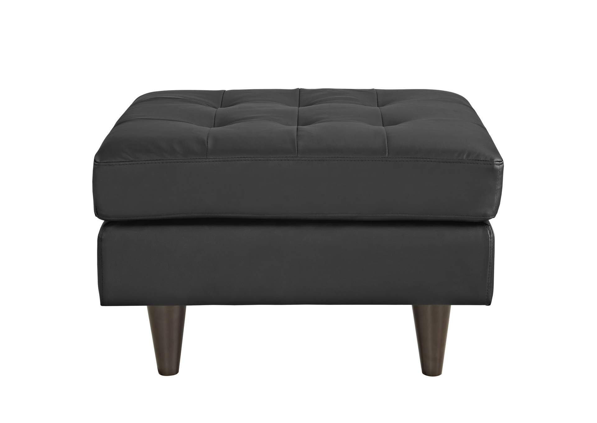 Black Empress Bonded Leather Ottoman,Modway