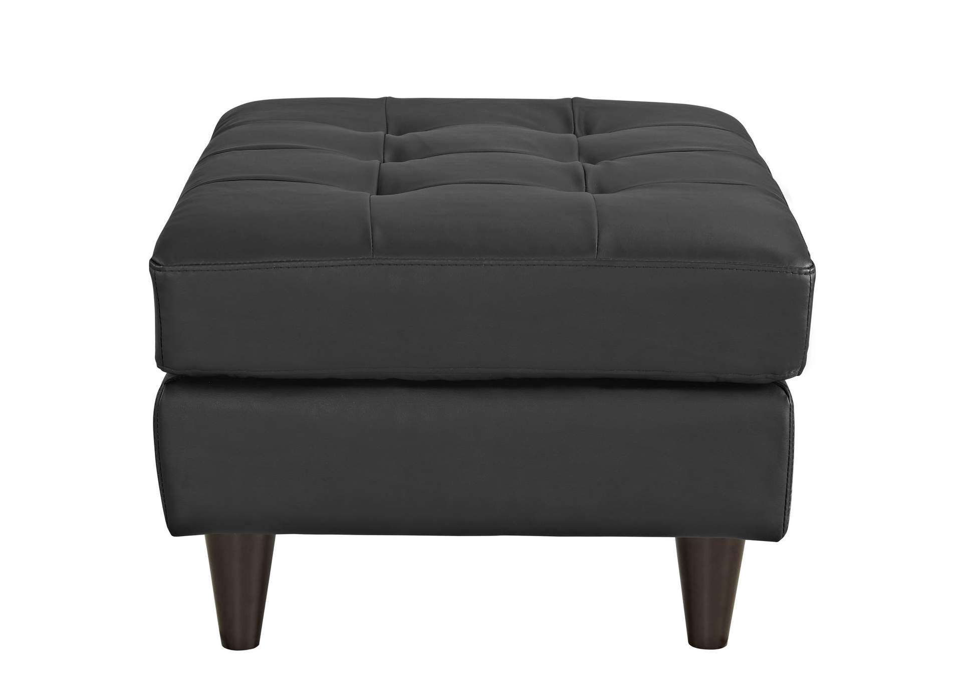 Black Empress Bonded Leather Ottoman,Modway