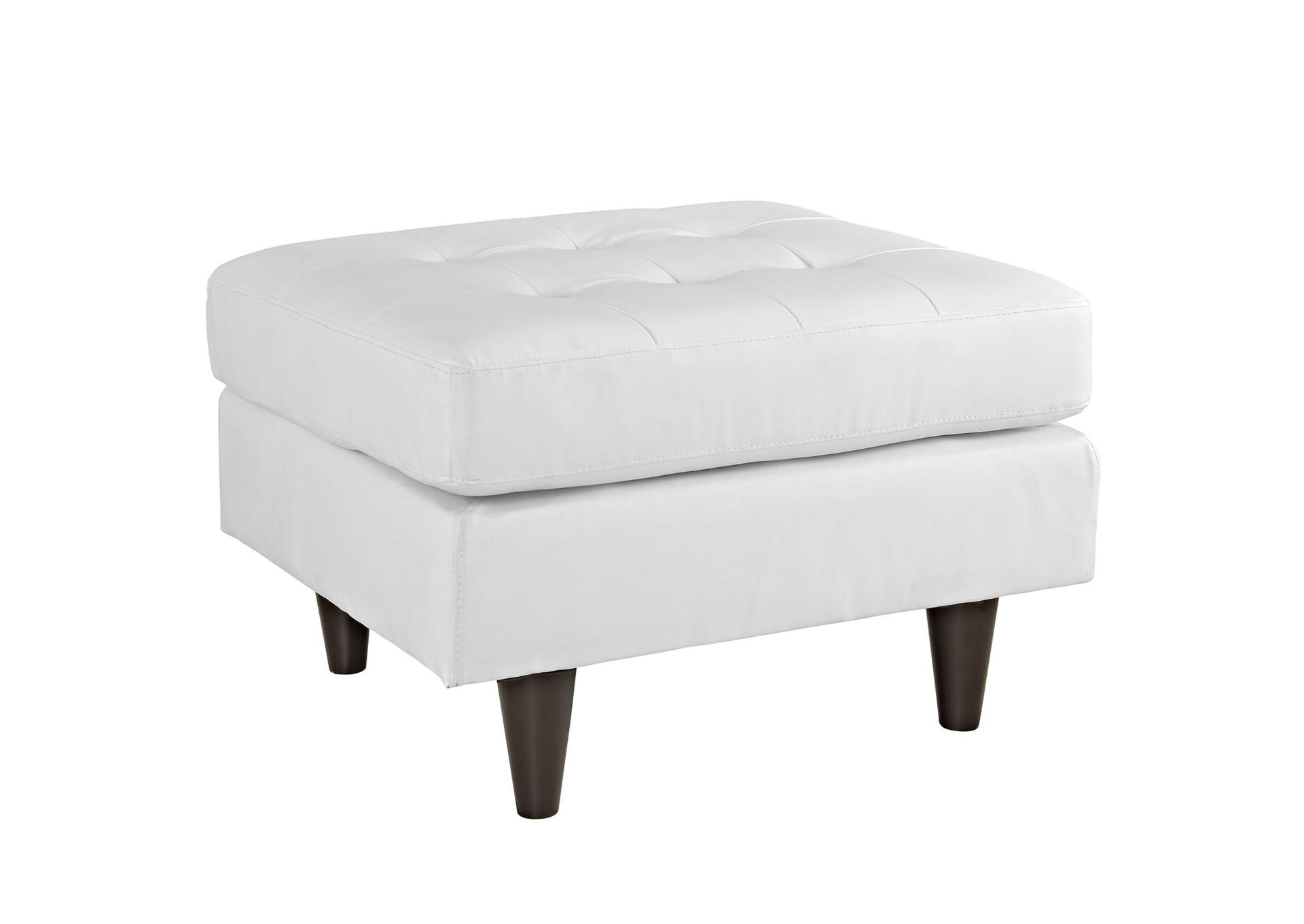 White Empress Bonded Leather Ottoman,Modway