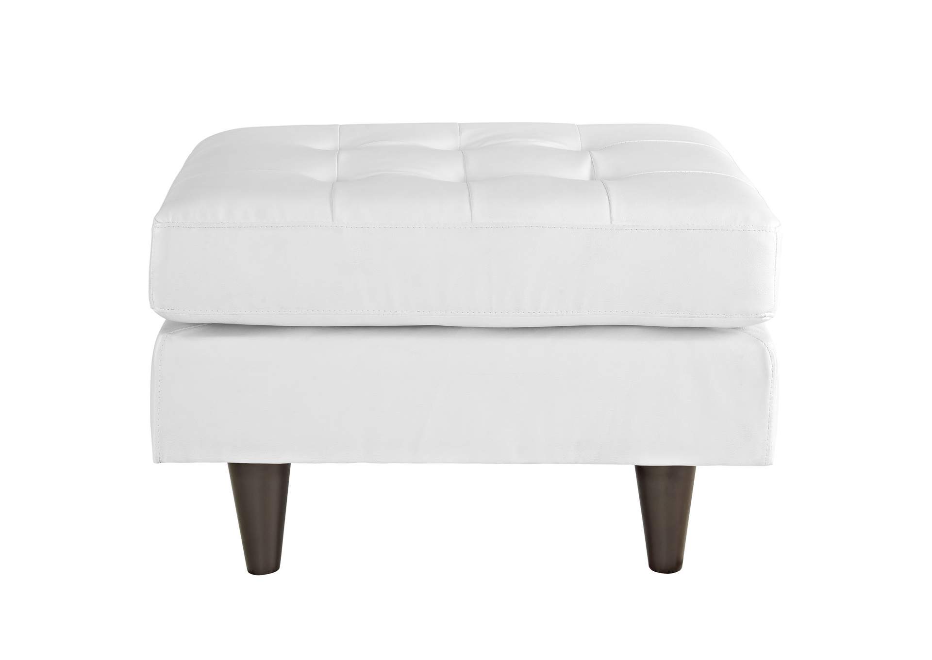 White Empress Bonded Leather Ottoman,Modway