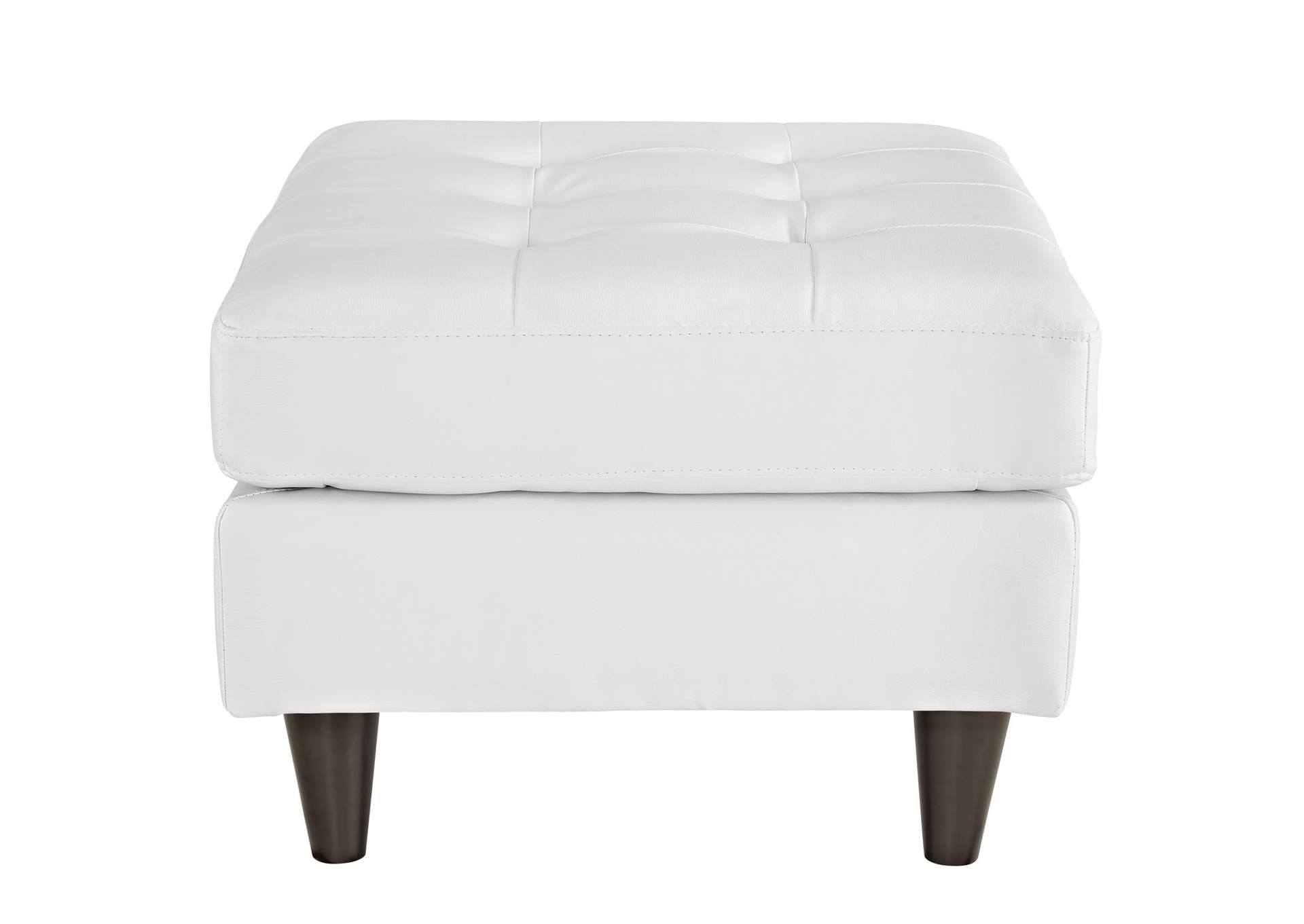 White Empress Bonded Leather Ottoman,Modway