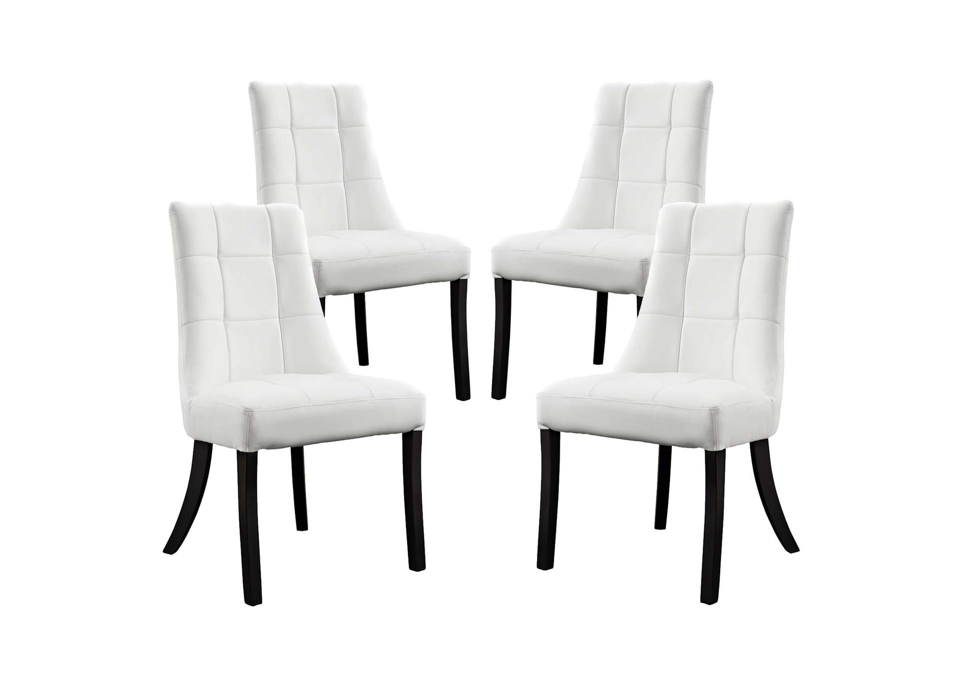 White Noblesse Dining Chair Vinyl [Set of 4],Modway