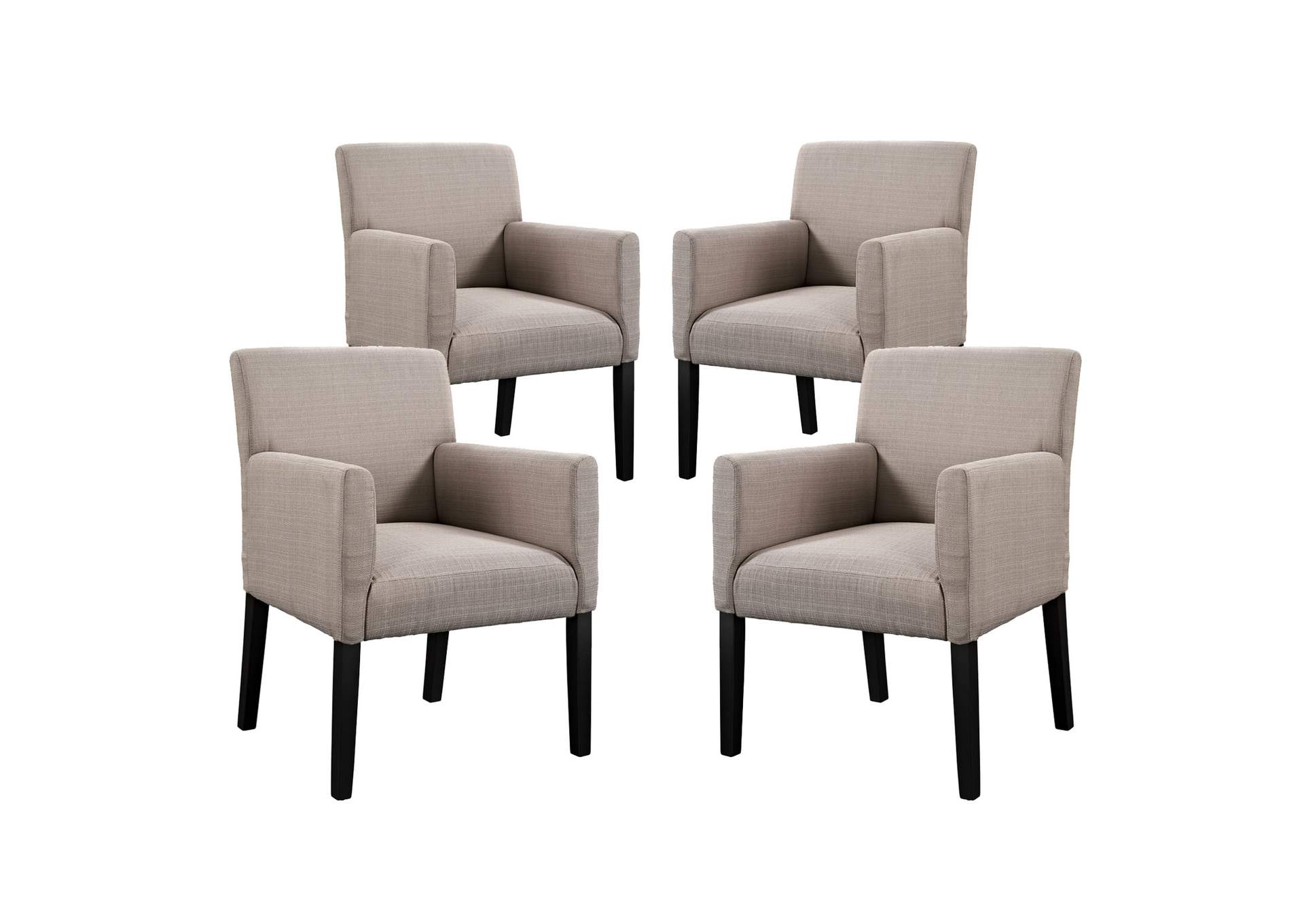 Beige Chloe Arm Chair [Set of 4],Modway