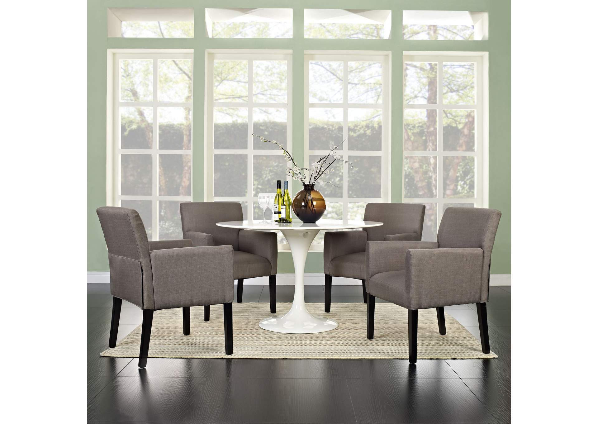 Gray Chloe Arm Chair [Set of 4],Modway