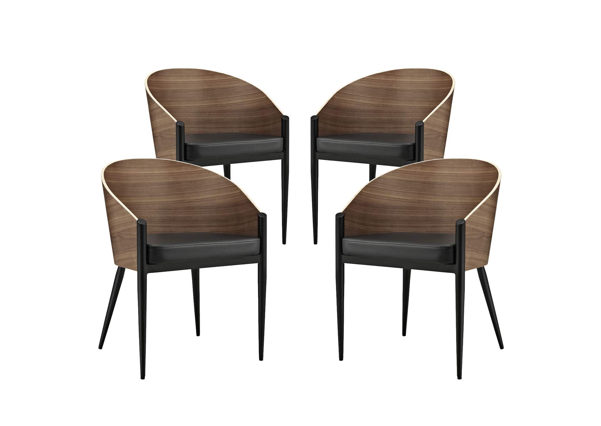 Walnut Cooper Dining Chairs [Set of 4],Modway