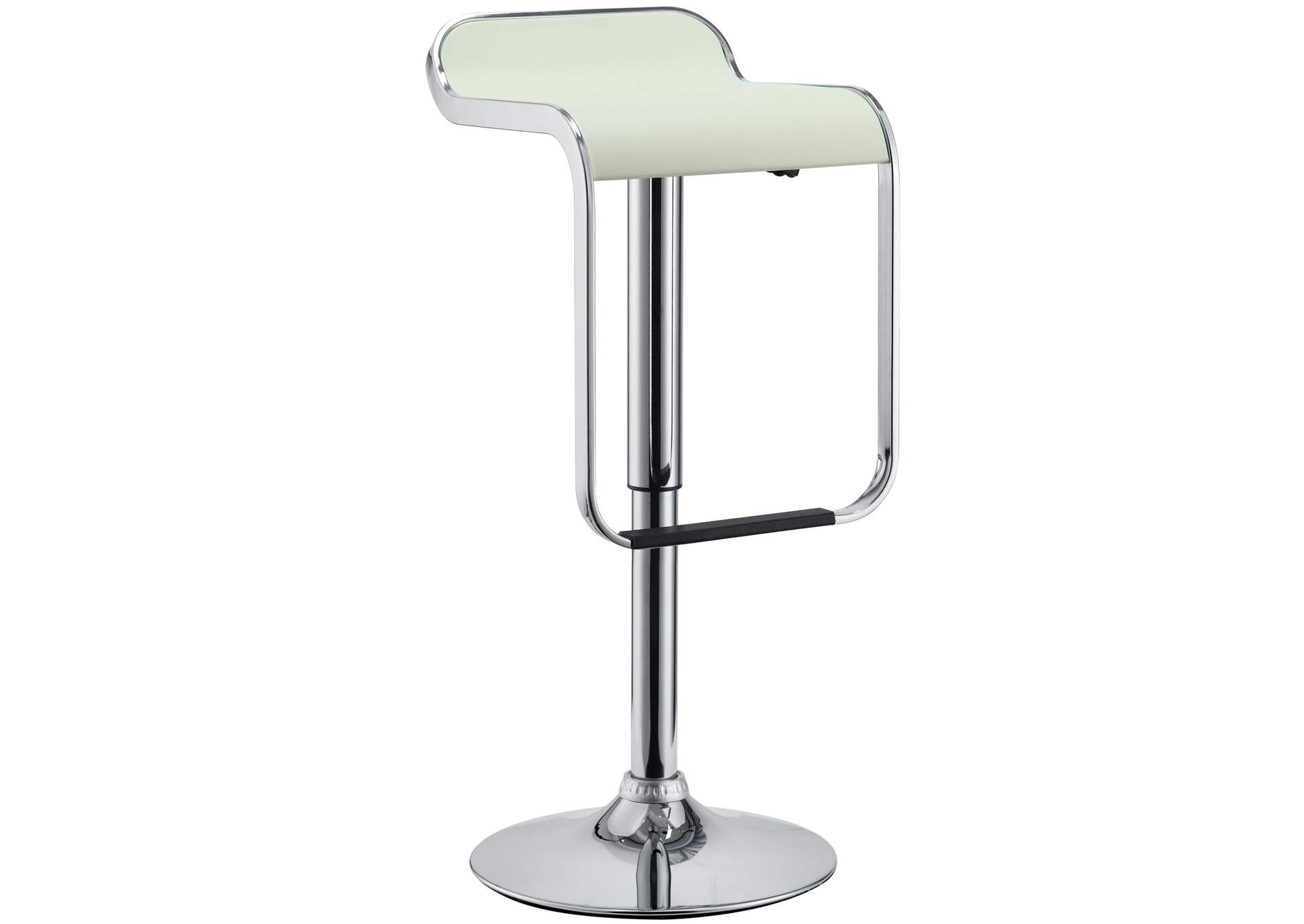 White LEM Vinyl Bar Stool,Modway