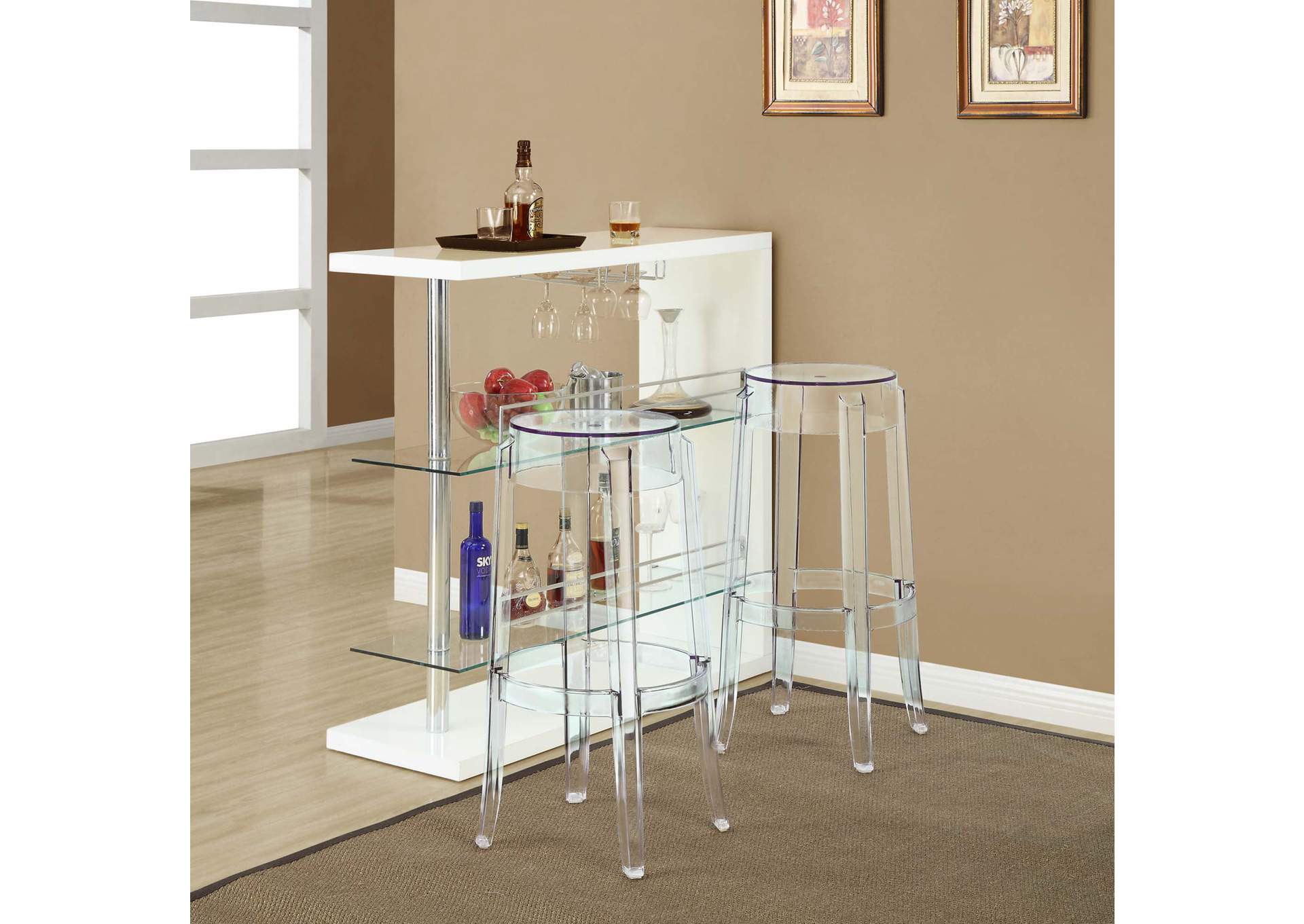 Clear Casper Bar Stool,Modway