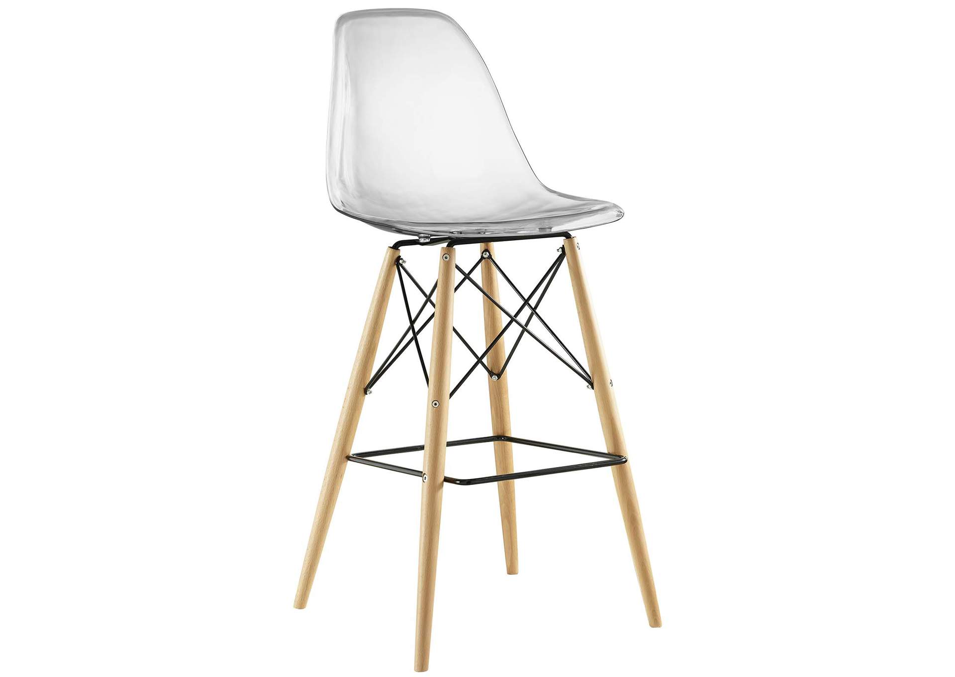 Clear Pyramid Bar Stool,Modway