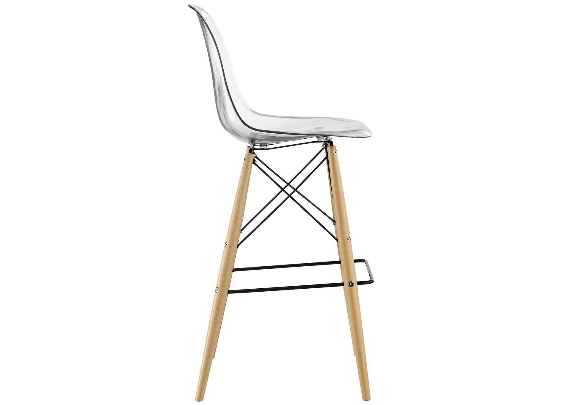 Clear Pyramid Bar Stool,Modway