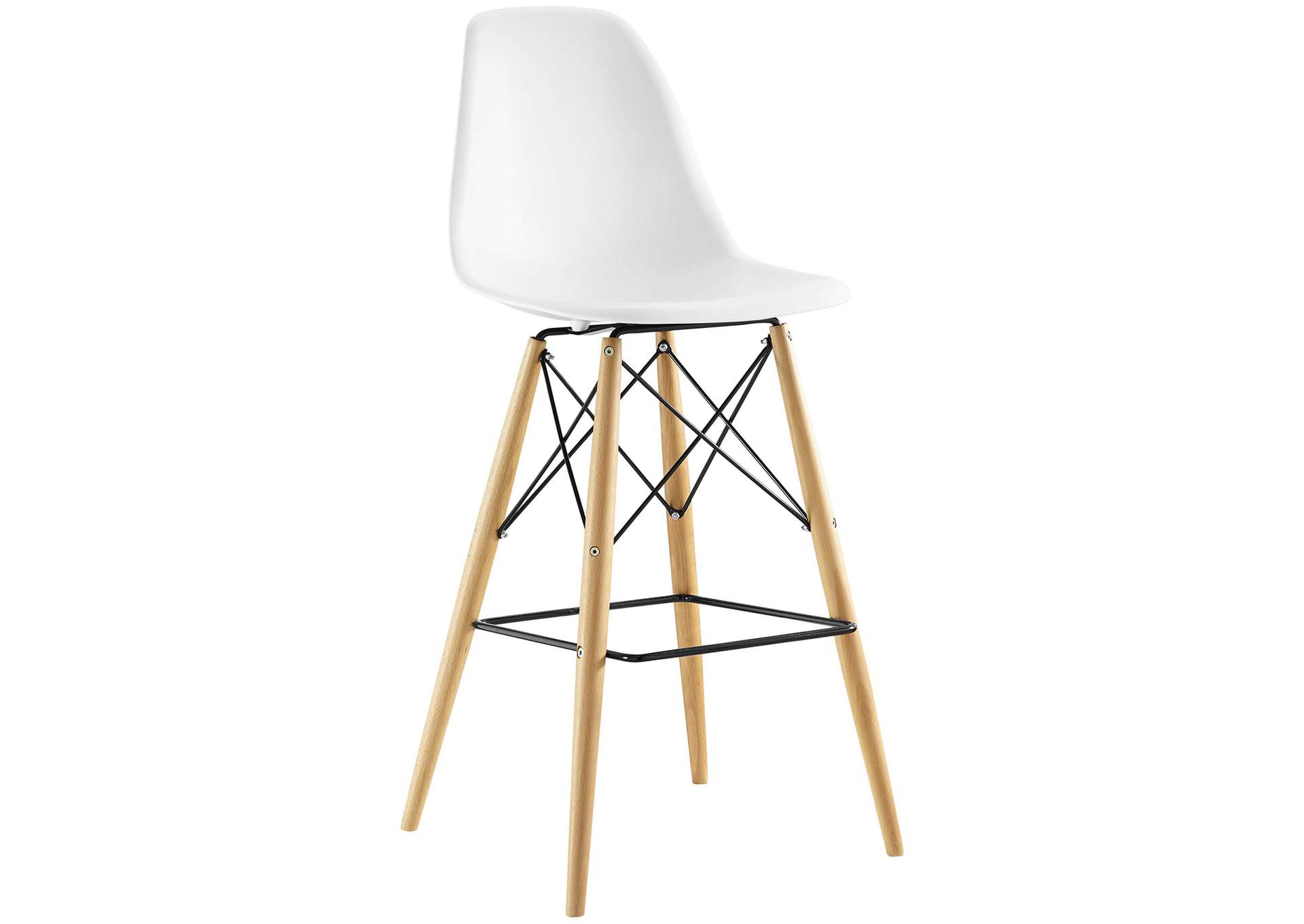 White Pyramid Bar Stool,Modway