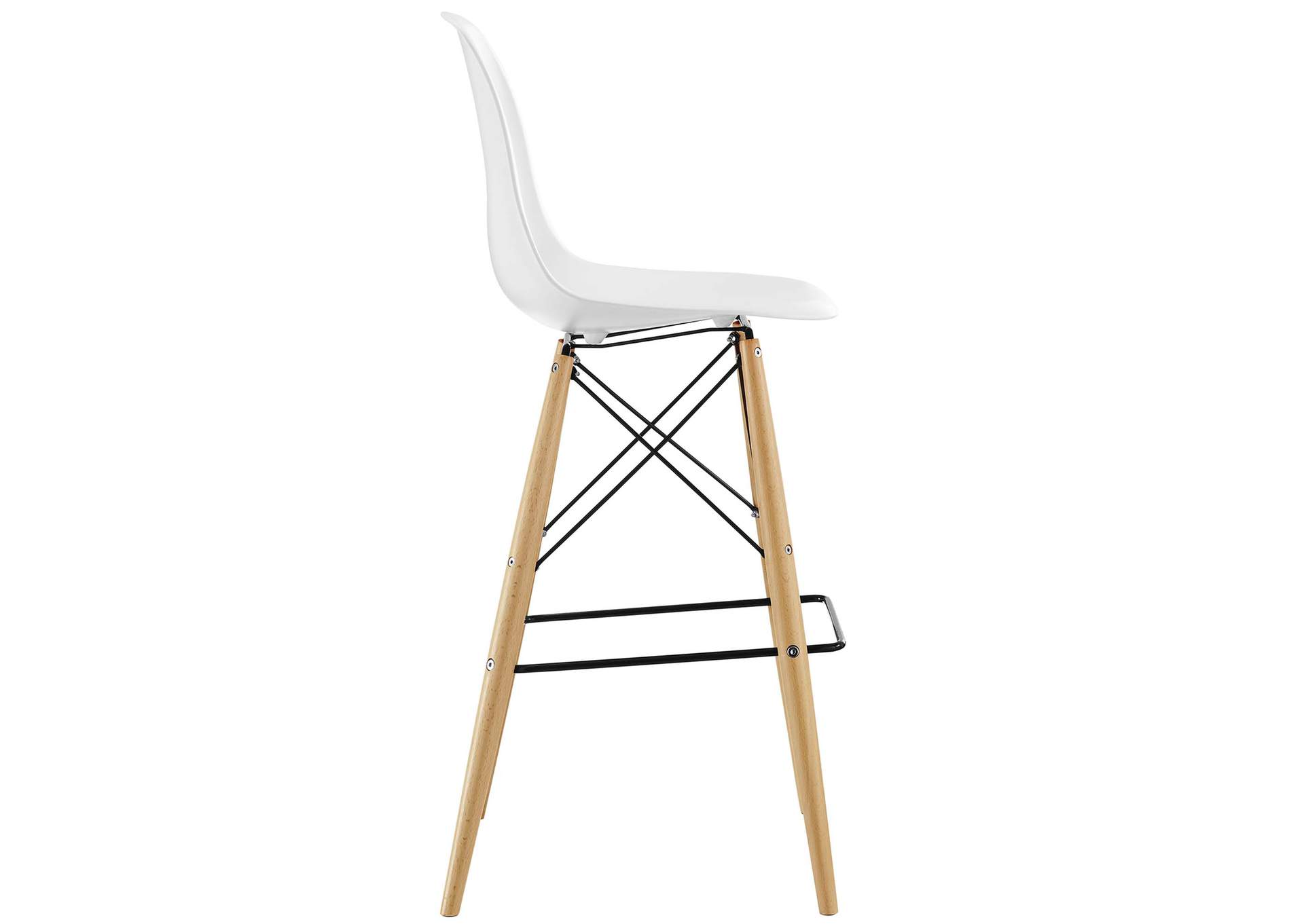 White Pyramid Bar Stool,Modway